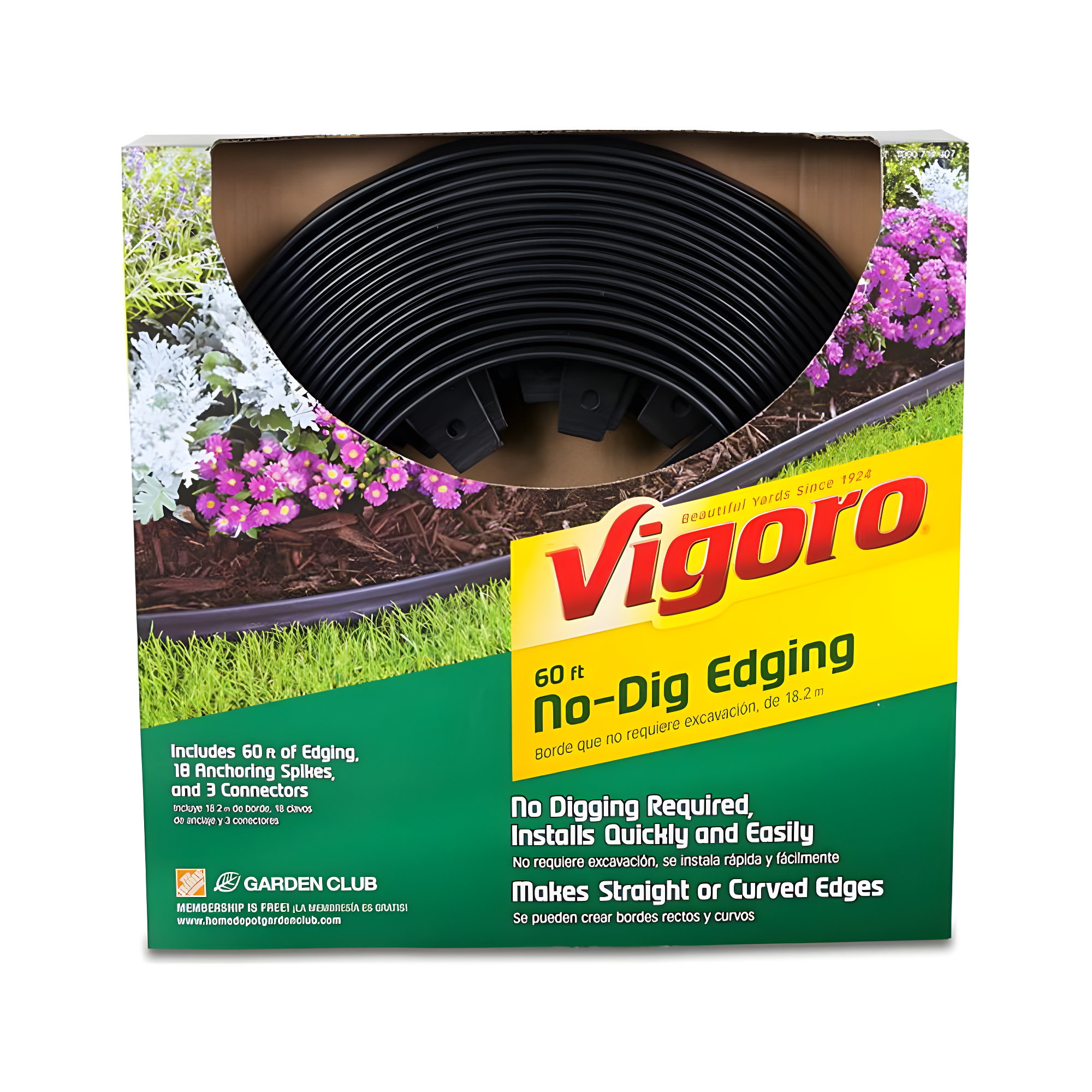 60 ft Black No-Dig Flexible Landscape Edging Kit