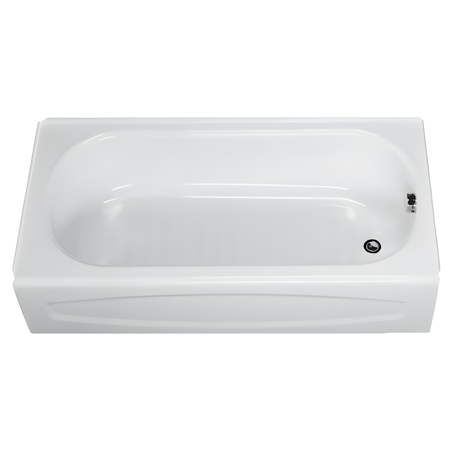 White 60'' Porcelain Alcove Soaking Bathtub with Right Drain