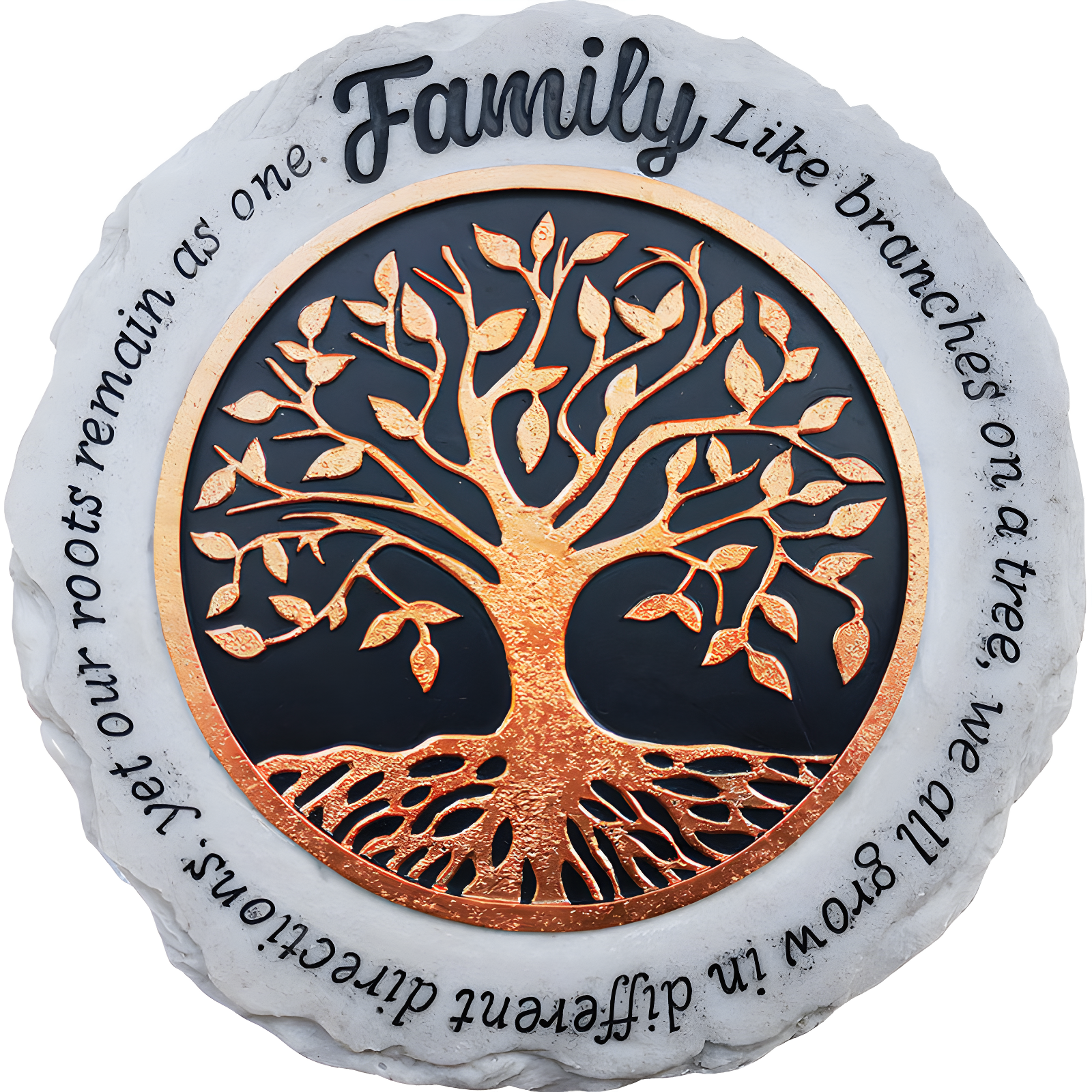 Handmade Family Tree Resin Stepping Stone with Copper Accents