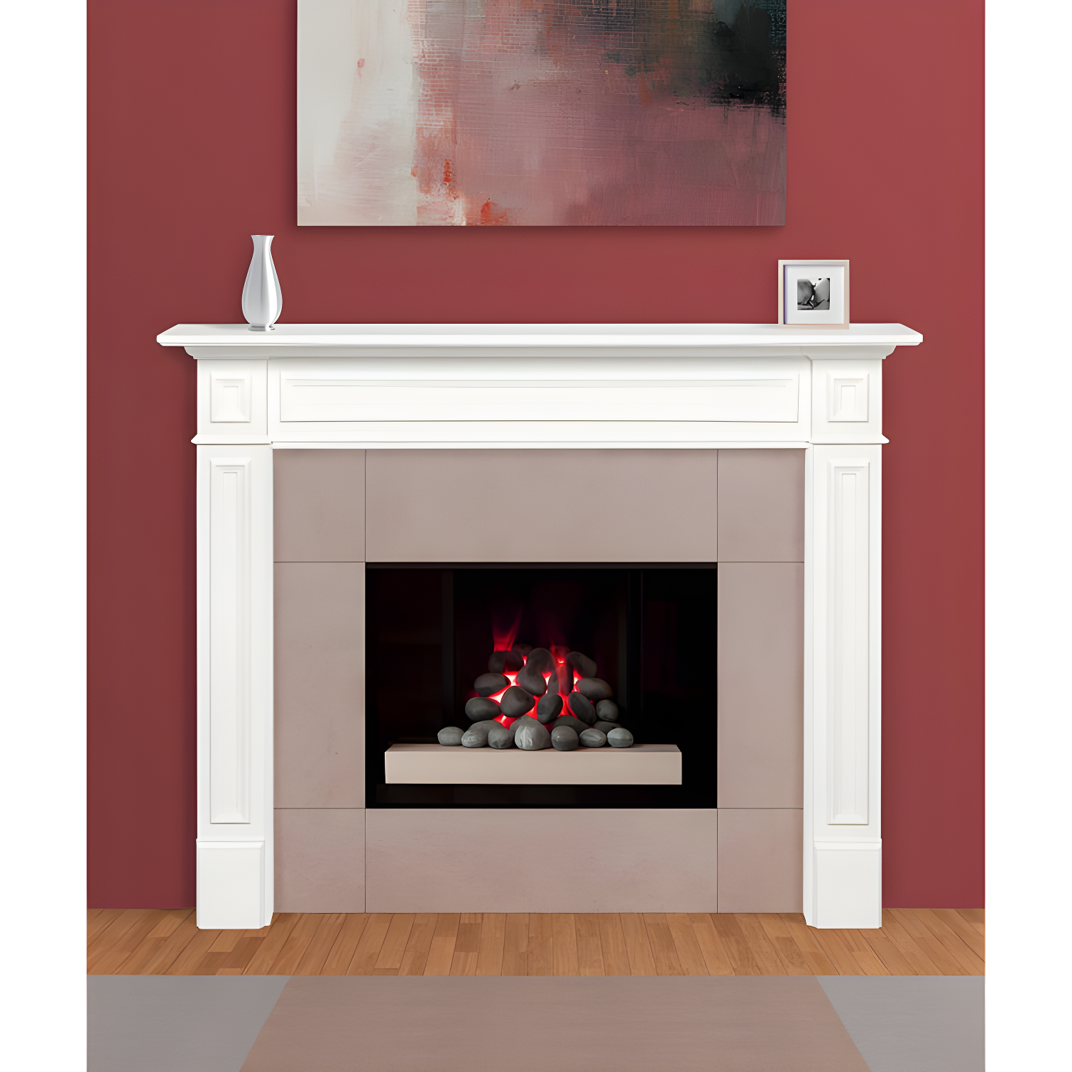 Classic White 48" MDF Fireplace Mantel Surround by Pearl