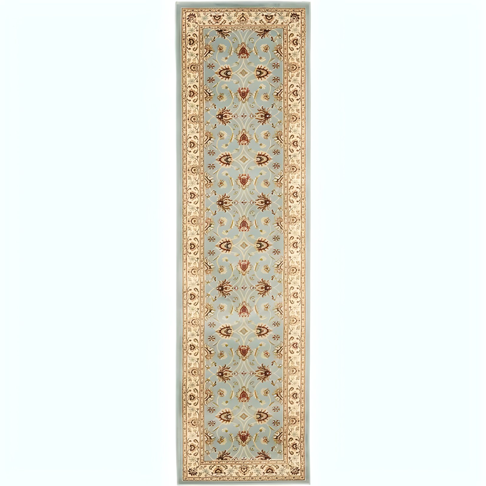 Blue and Ivory Safavid Style Reversible Area Rug