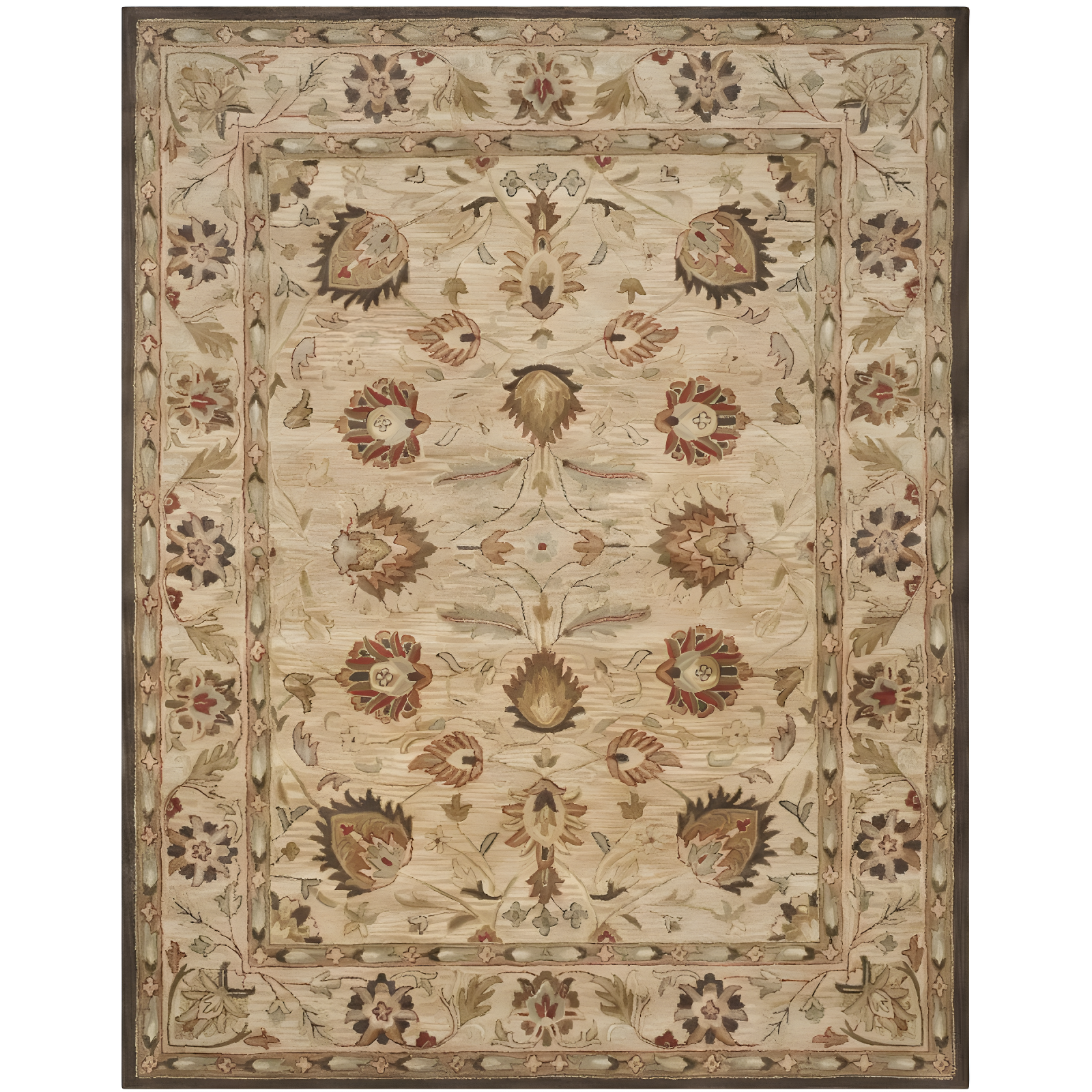 Antiquity Heirloom Beige Hand-Tufted Wool Area Rug - 7'6" x 9'6"