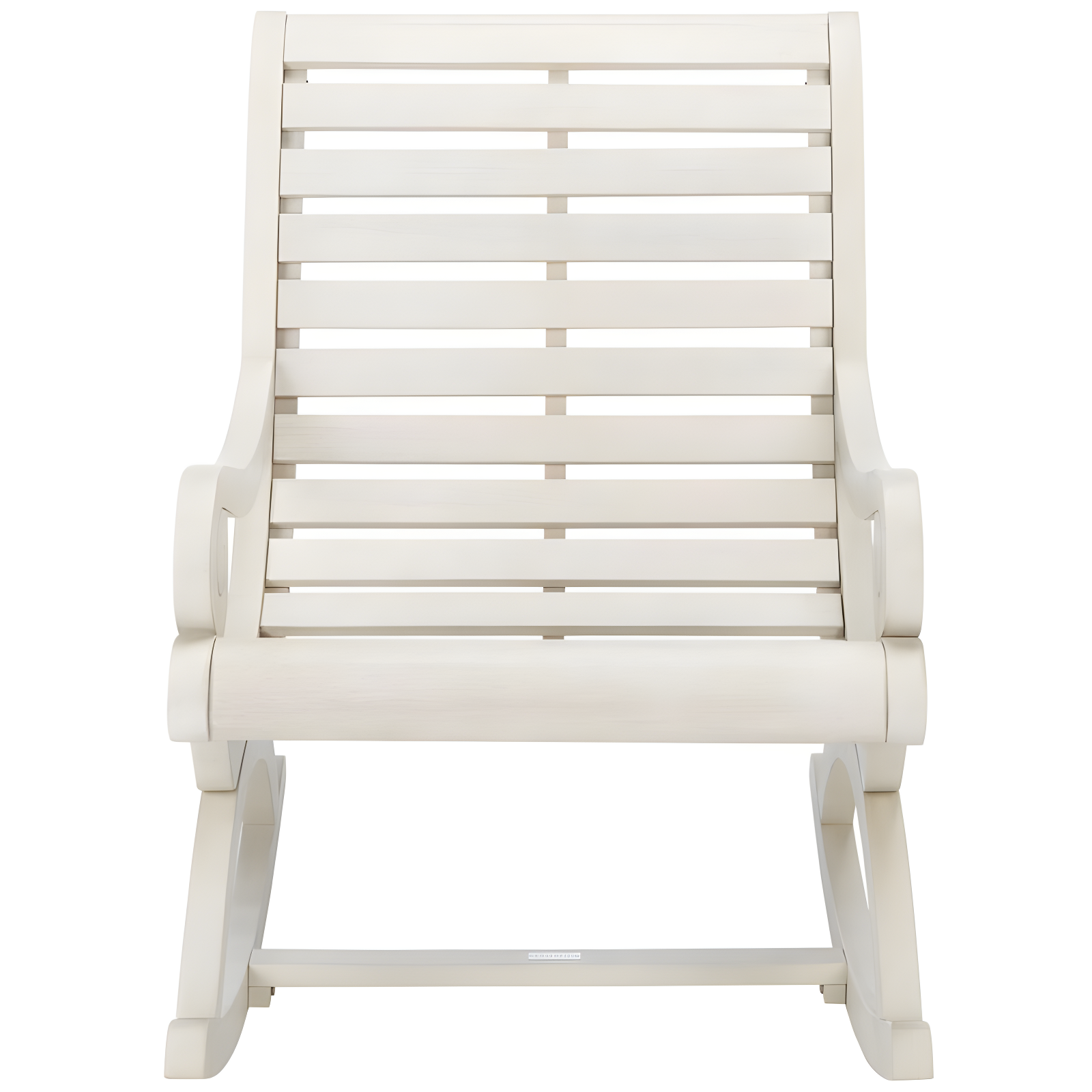 Elegant White Eucalyptus Outdoor Rocking Chair with Cushions