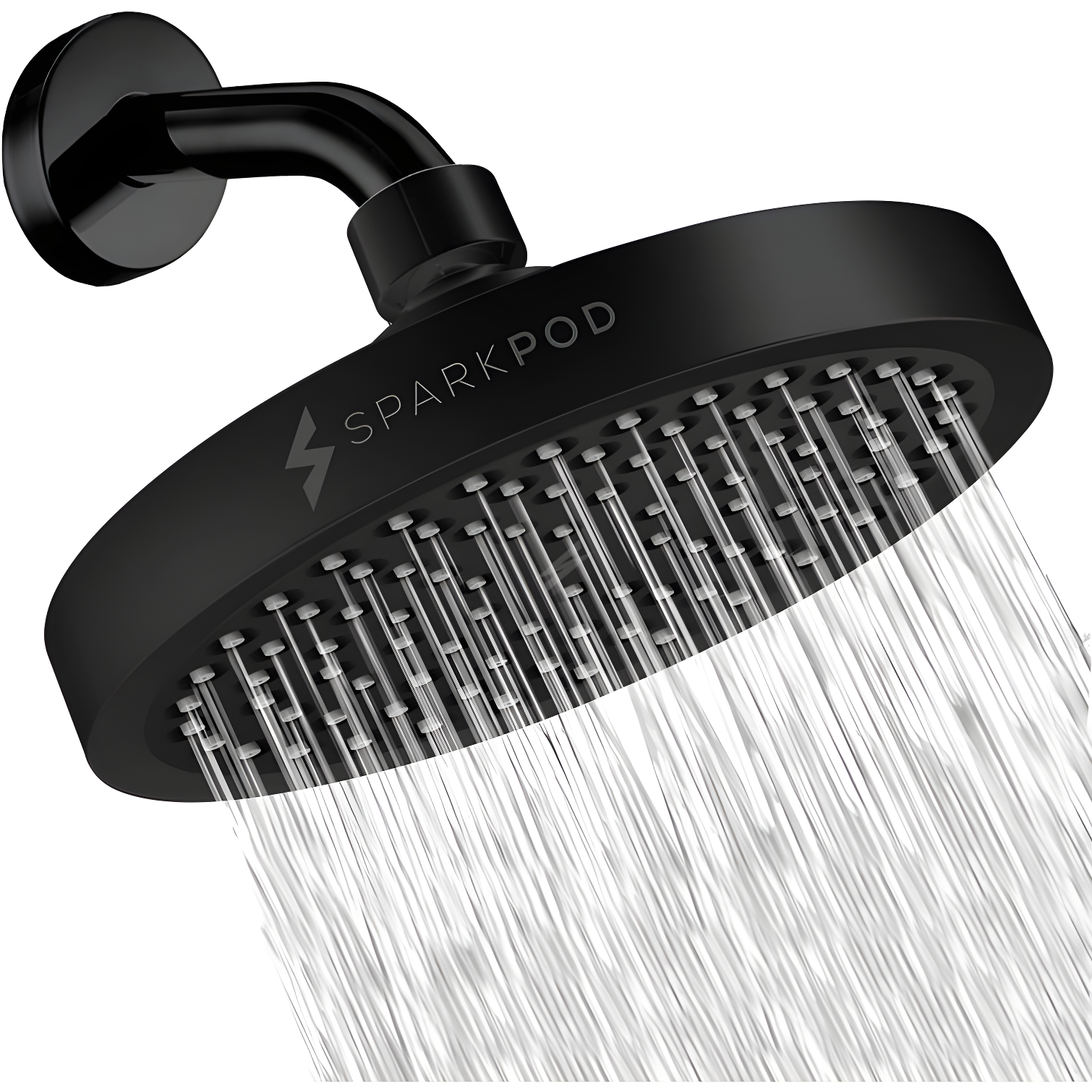 6" Matte Black Ceiling Mounted Rain Shower Head with Filter