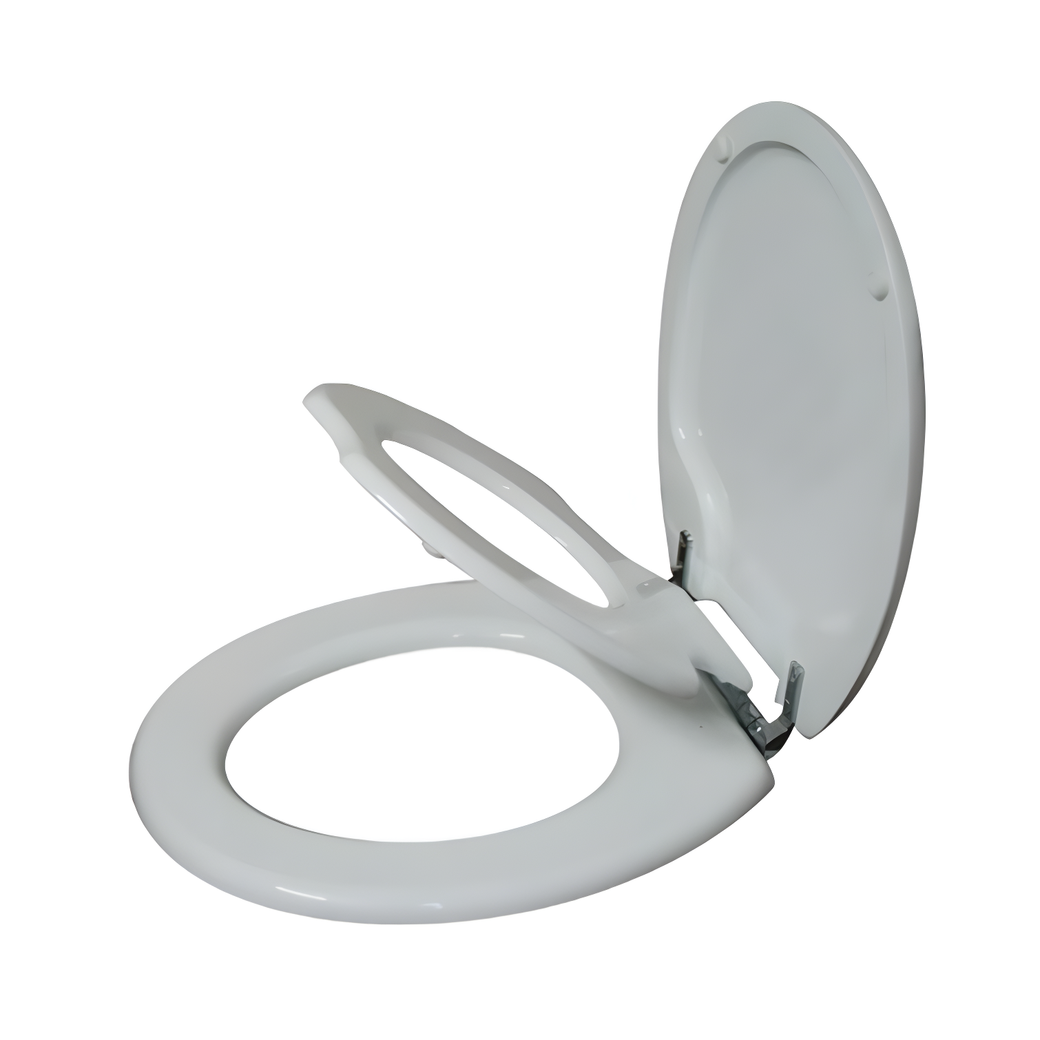 White Wooden Round Toilet Seat with Built-in Potty Seat