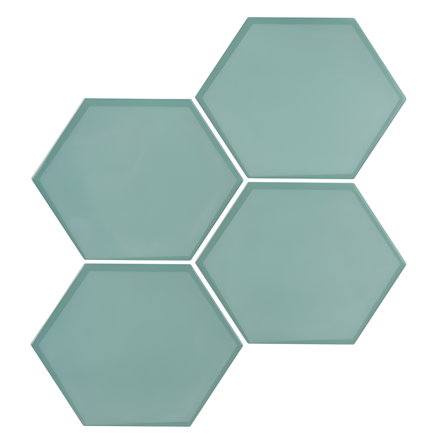 Hexagon Sea Glass Green Peel and Stick Backsplash Tiles