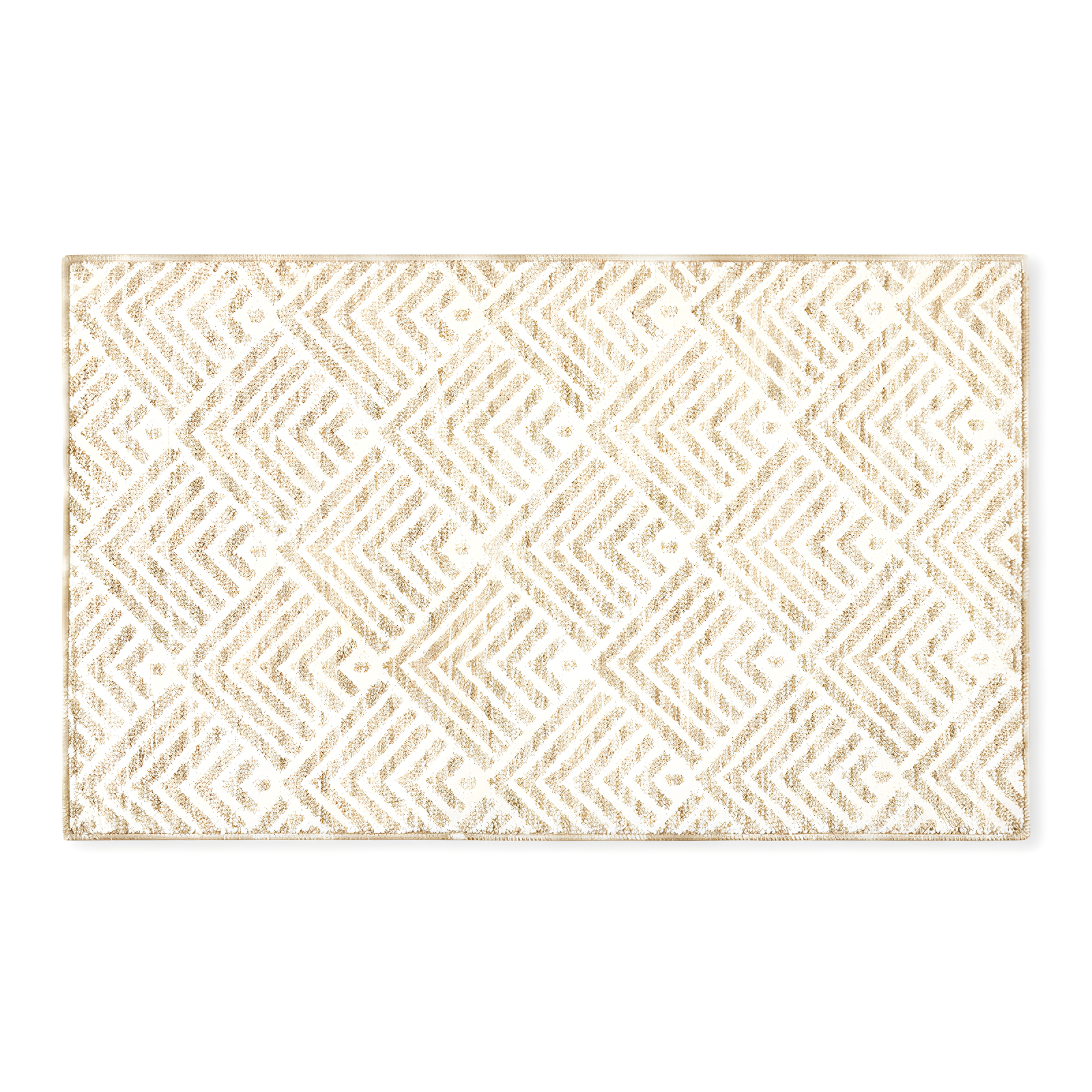 Walker Beige Tufted Washable Non-Slip Rectangular Rug