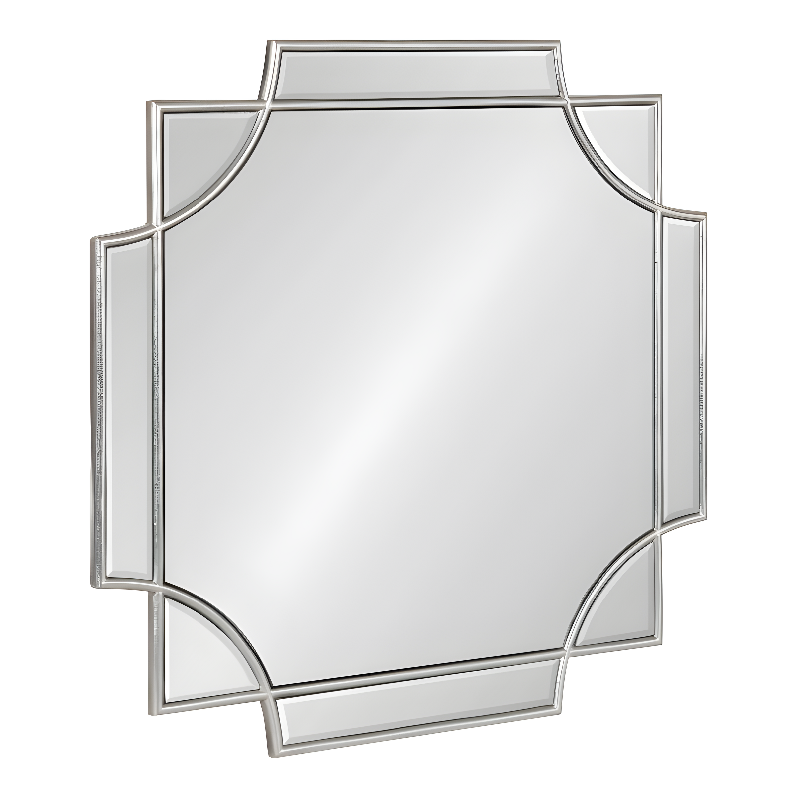 Minuette 28" Square Silver Wood Wall Mirror