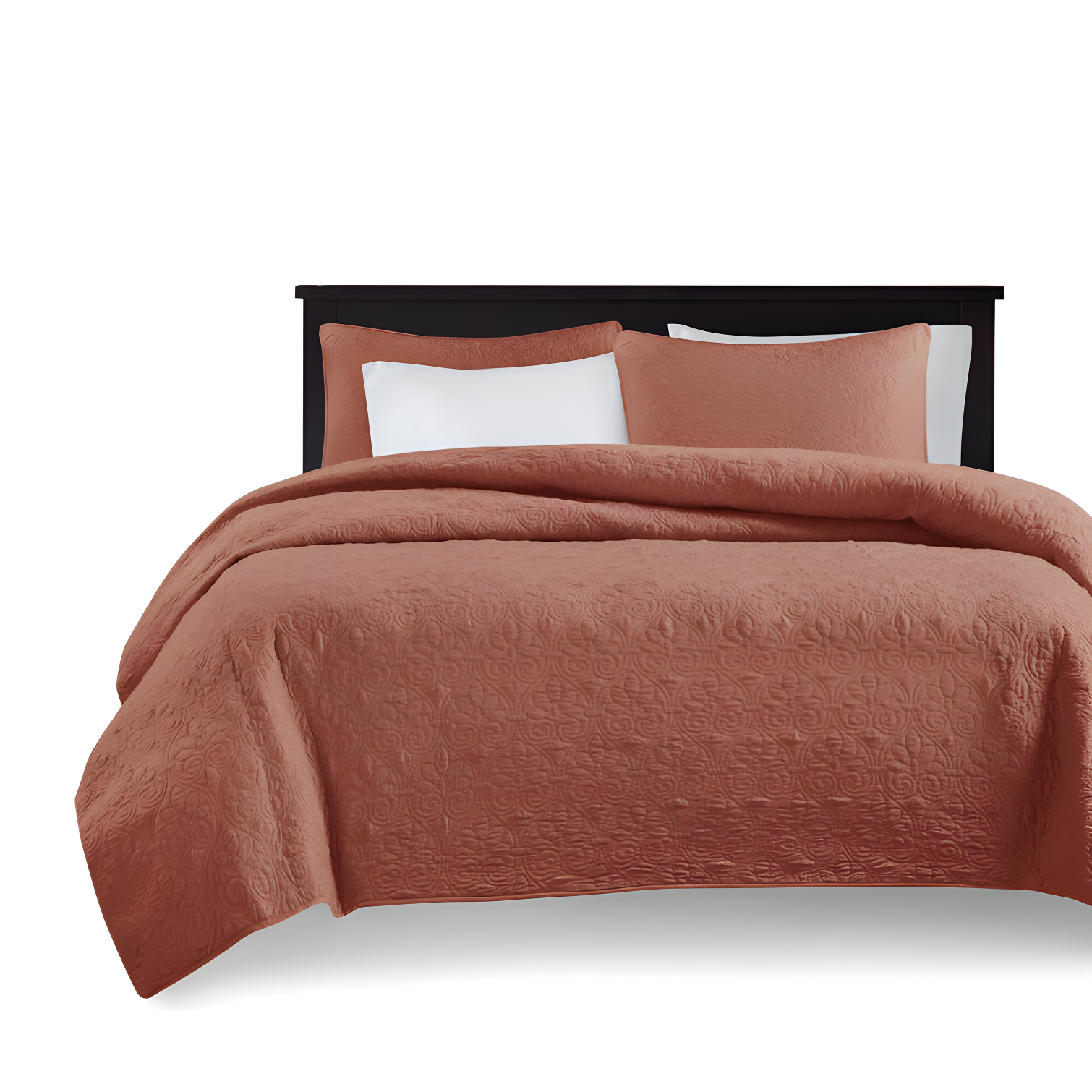 Clay Red King Microfiber Reversible Bedspread Set