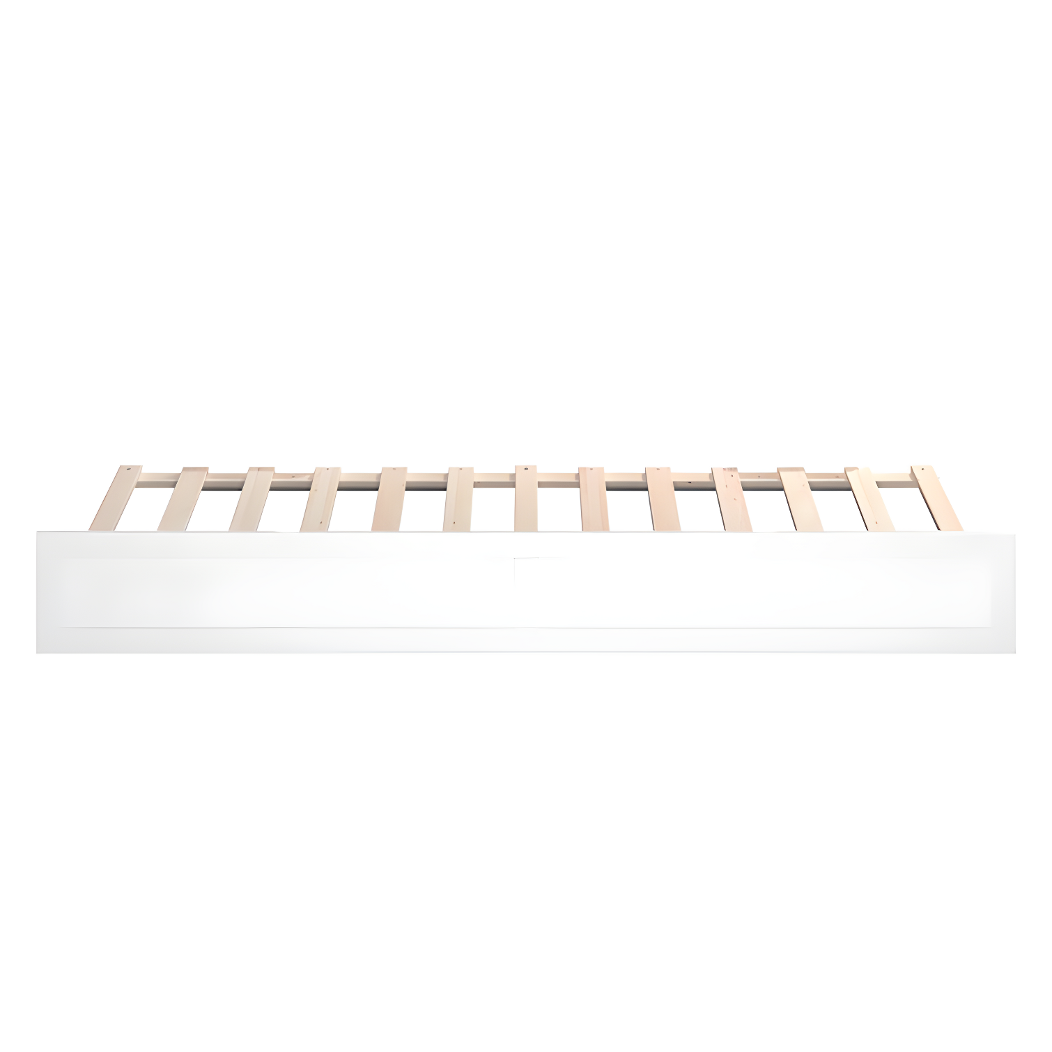 White Twin XL Solid Wood Trundle Bed Frame