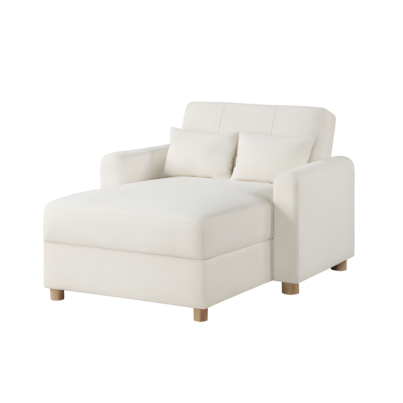 Thomas Off-White Convertible Sleeper Chaise Lounge with Storage