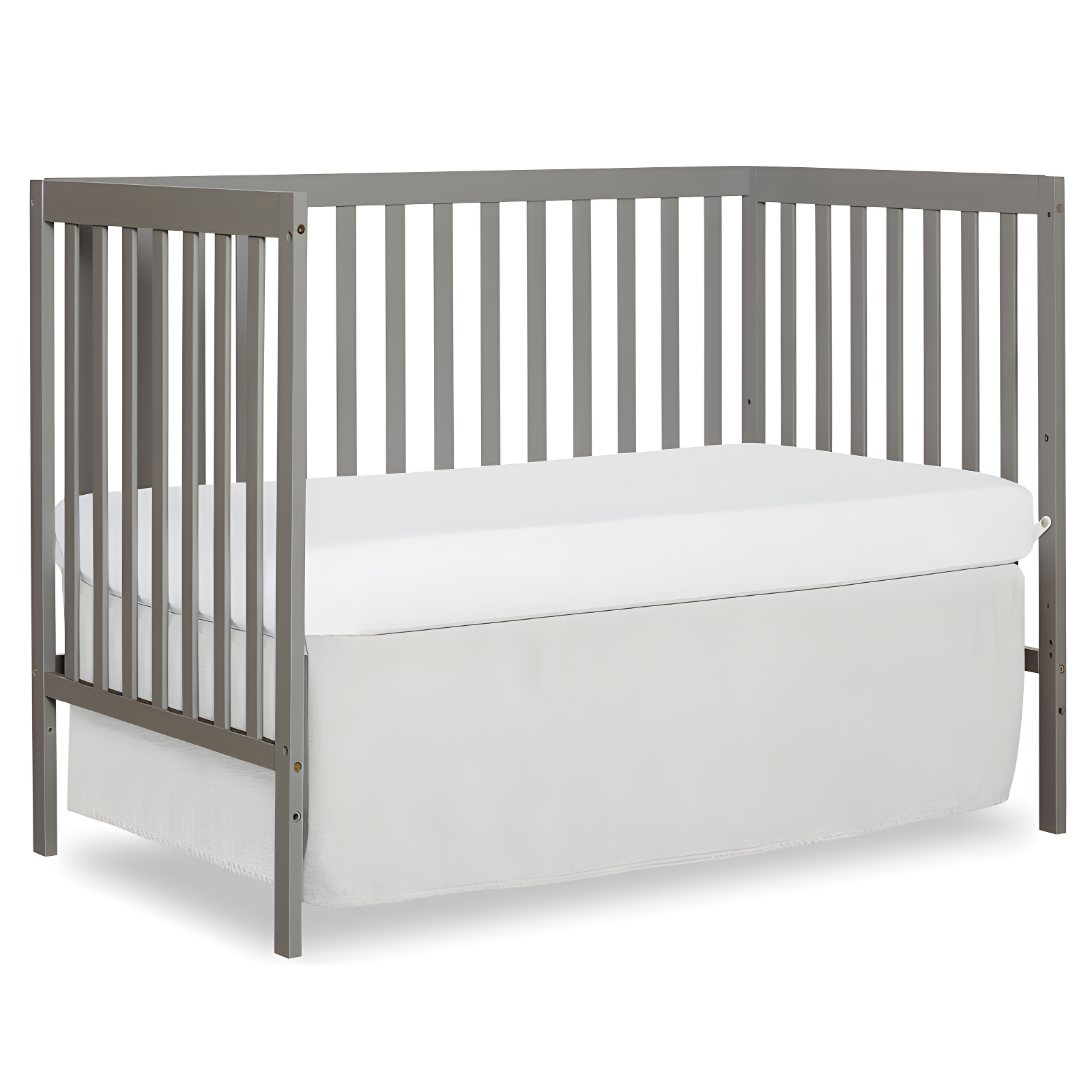 Cool Gray 5-in-1 Convertible Crib with Adjustable Mattress Support