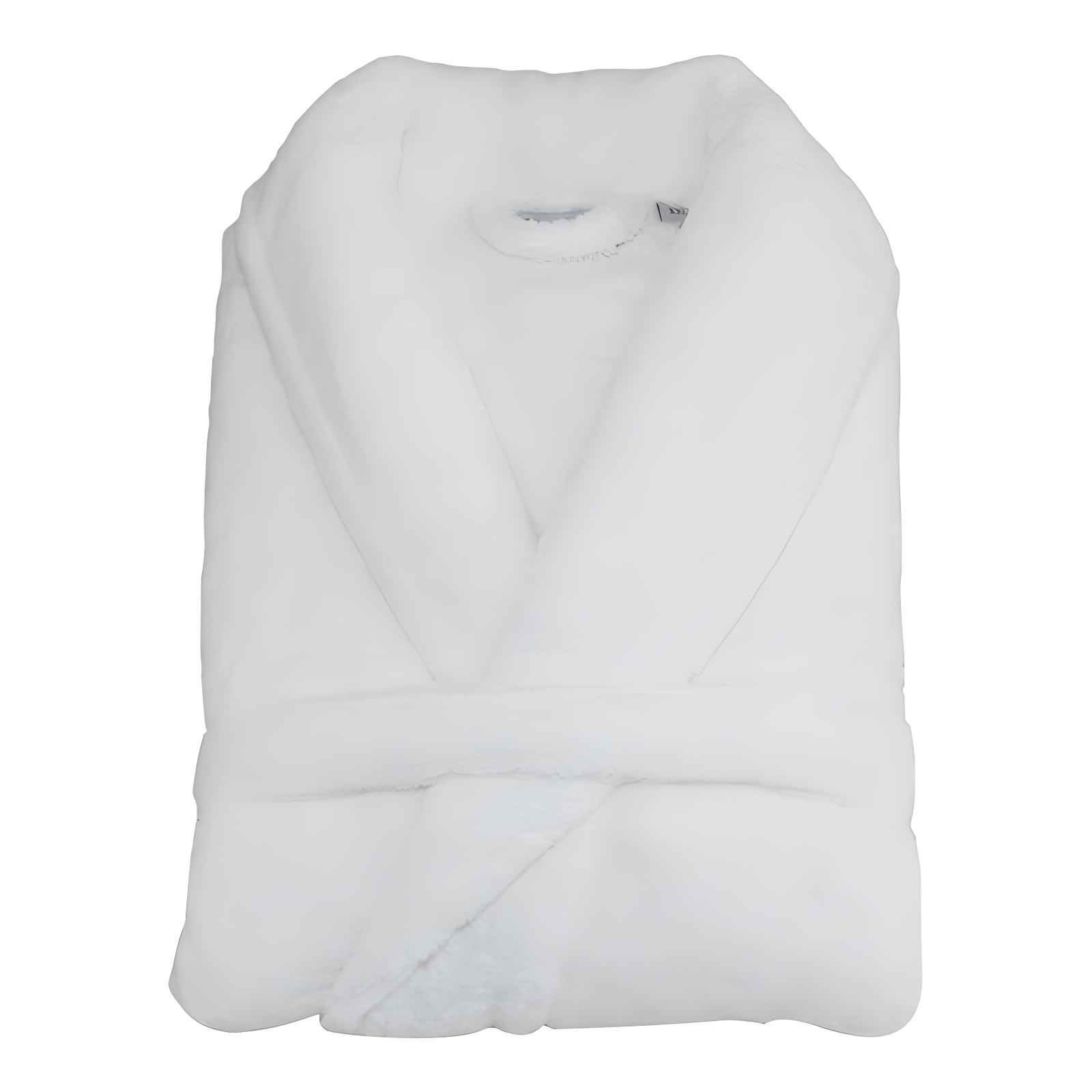 White Plush Microfiber Unisex Bathrobe with Front Tie