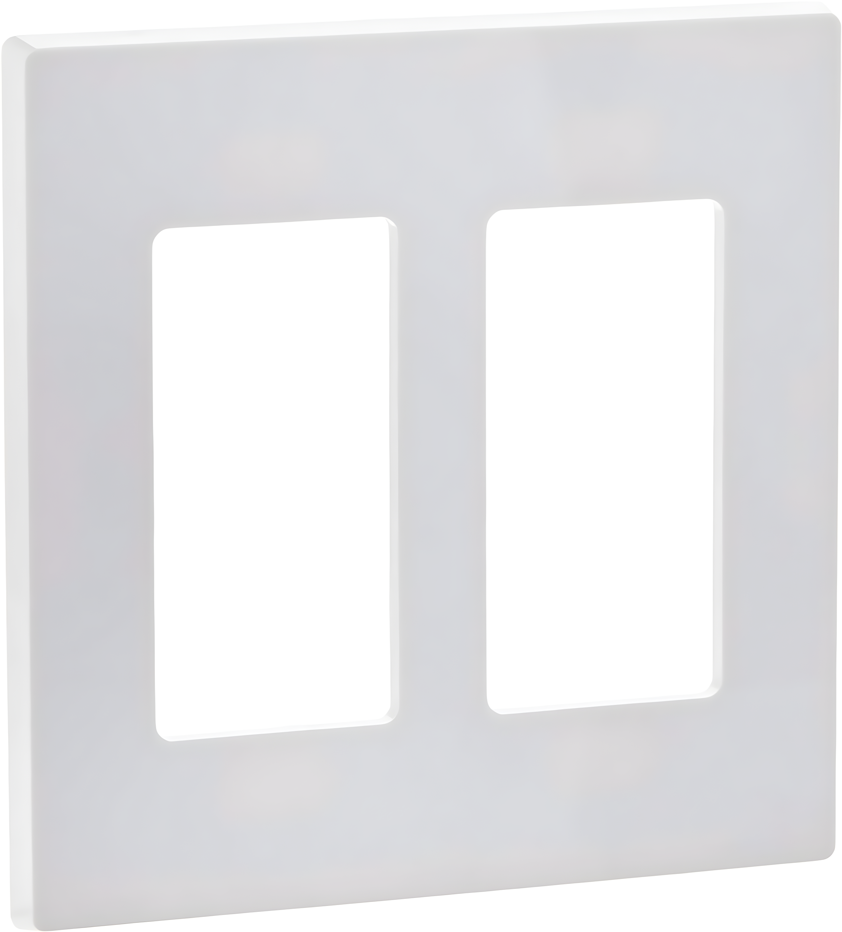 White Polycarbonate 2-Gang Screwless Wall Plate