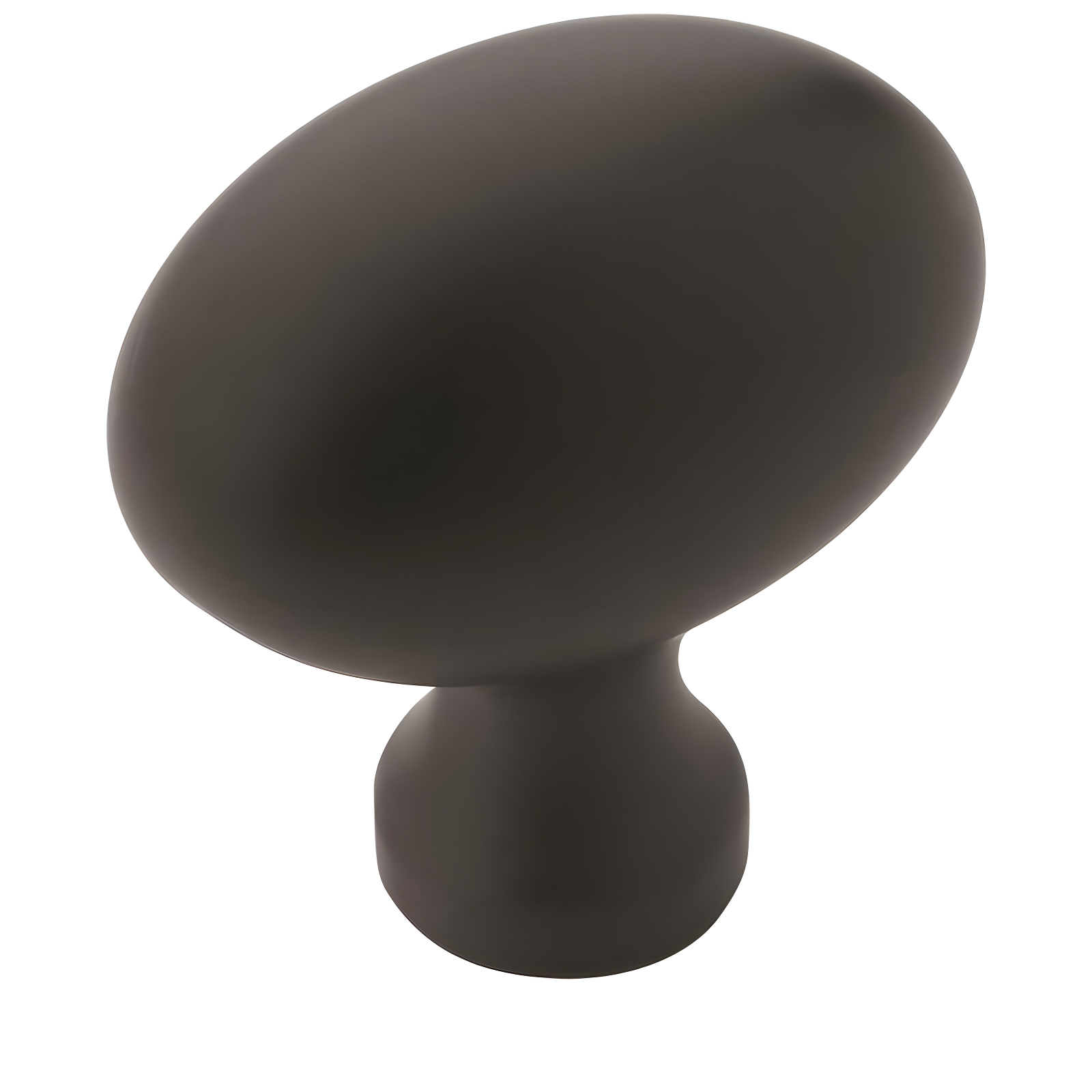 Matte Black Oval Cabinet Knob with Mounting Hardware