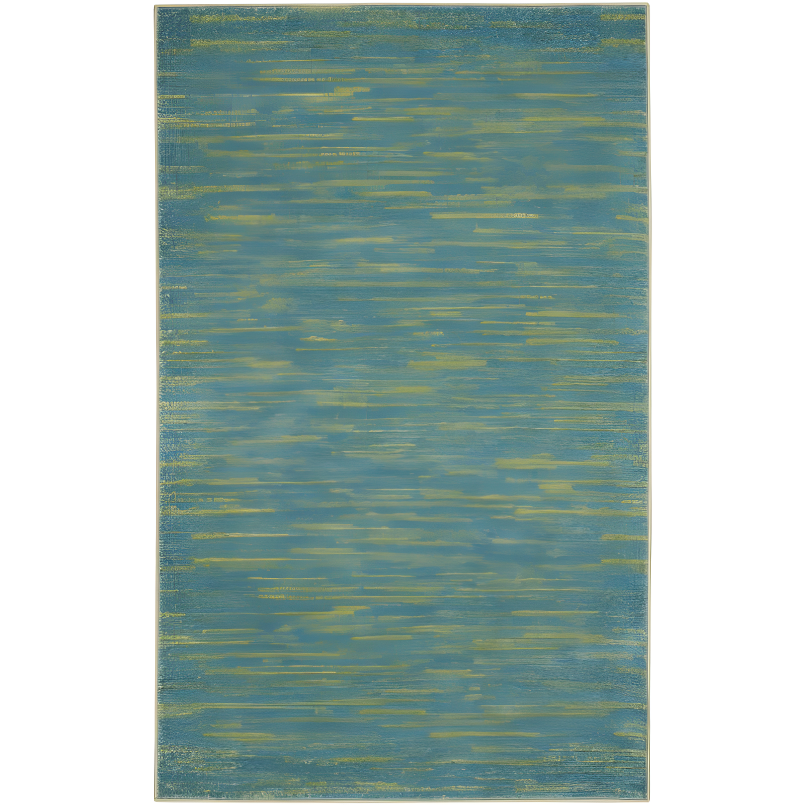 Marled Blue-Green 3' x 5' Synthetic Outdoor Rug, Easy Care