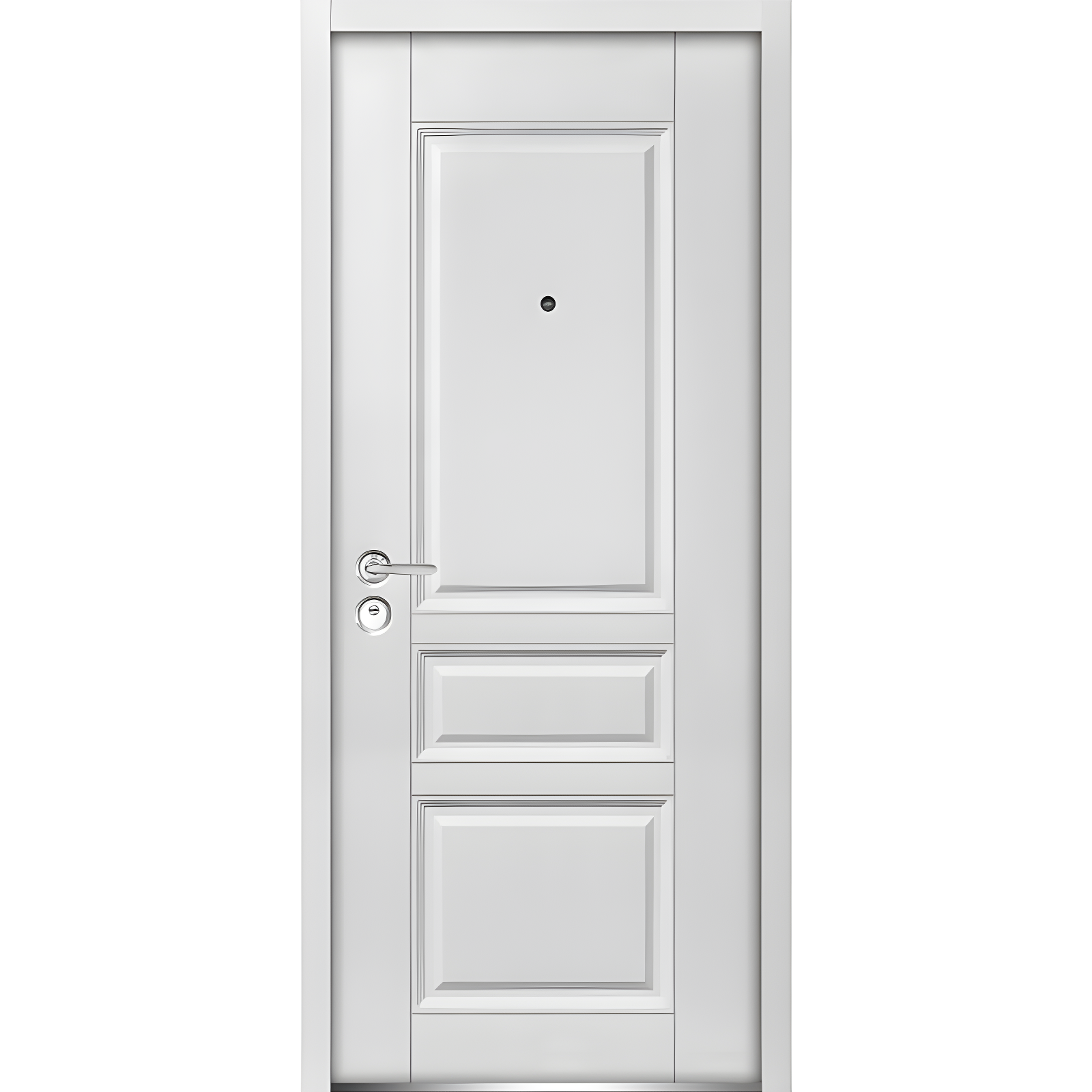 Ballucio White Steel Exterior Prehung Door with Italian Hinges