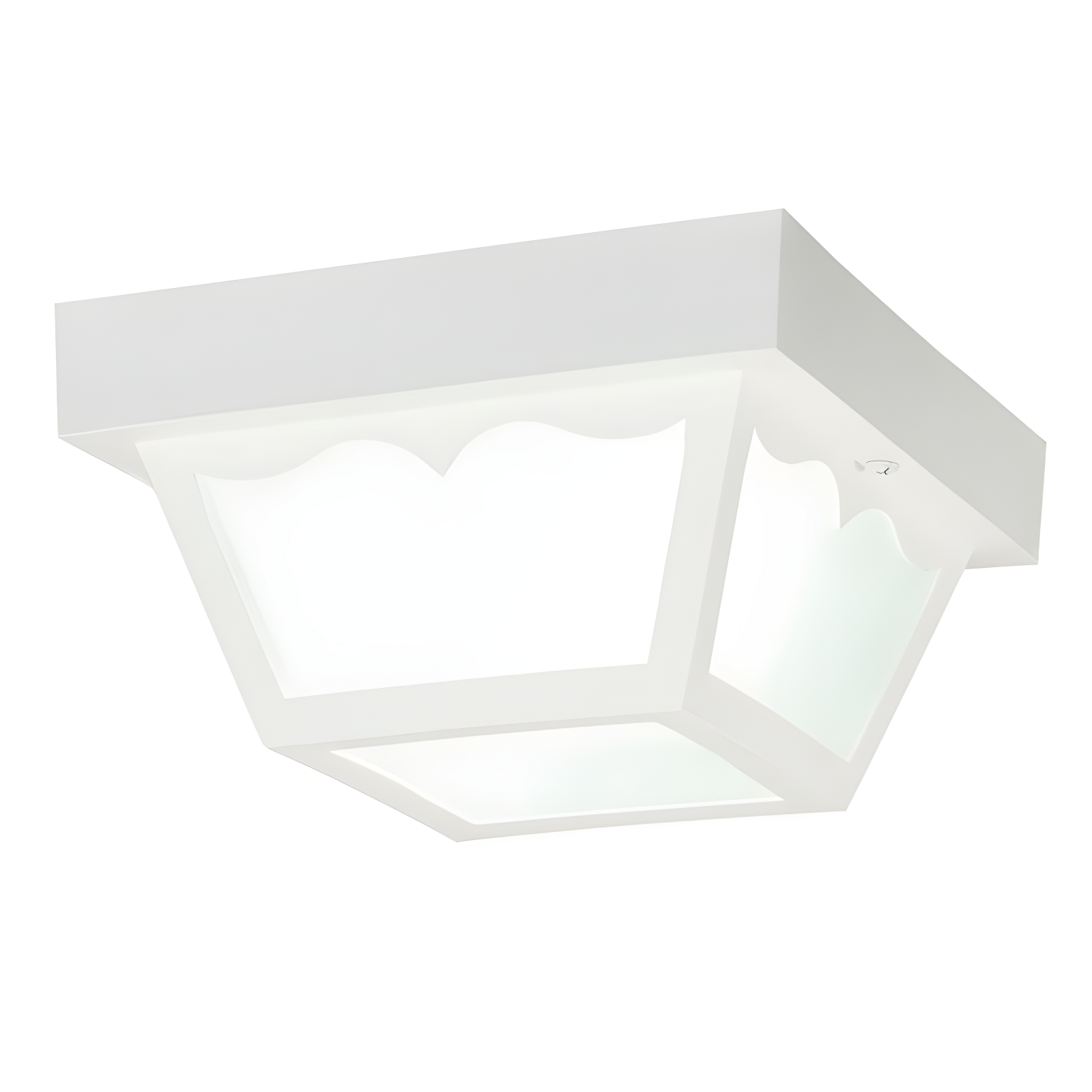 White Frosted Glass 8.5" Outdoor Flush Mount Light