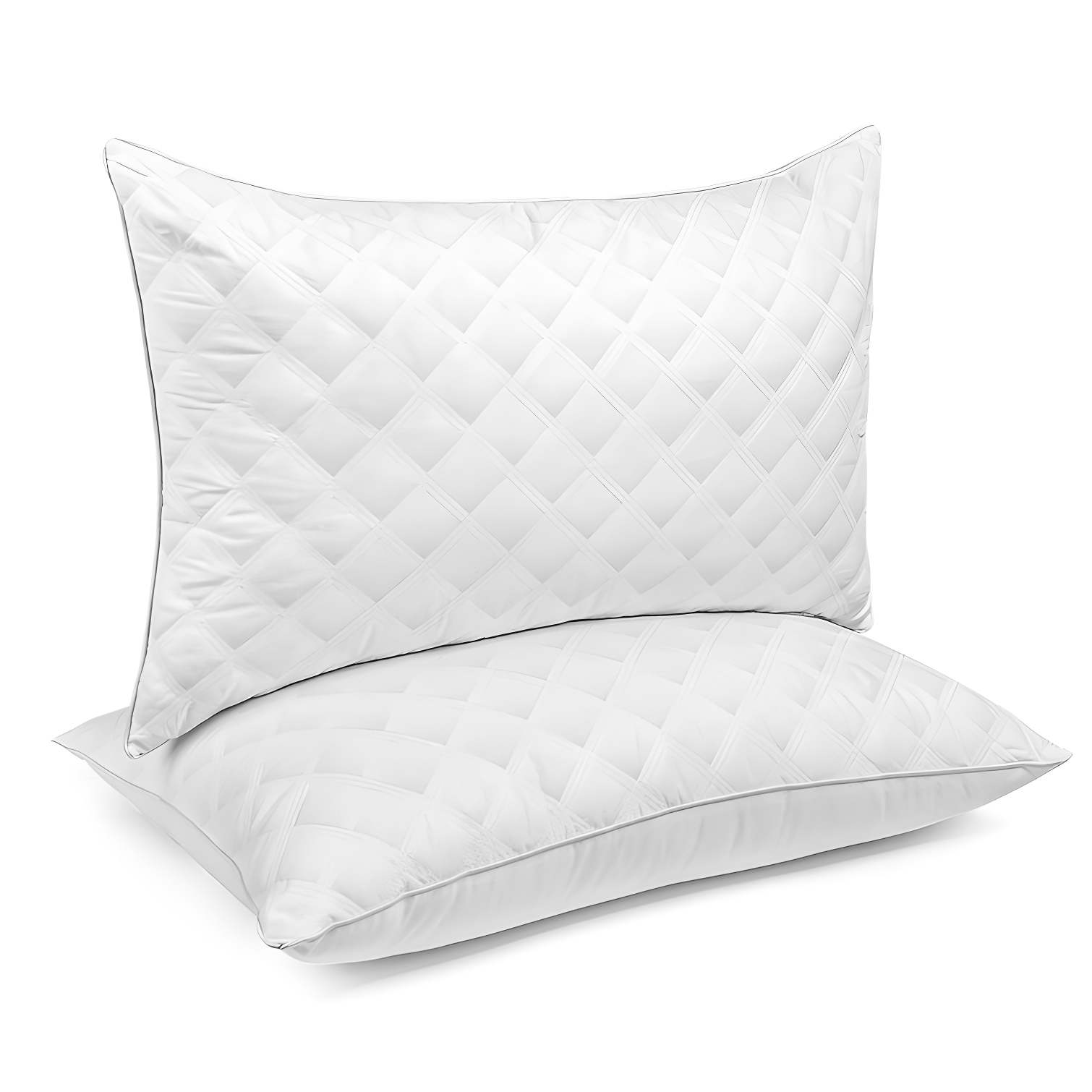 Queen Size White Hypoallergenic Polyester Cooling Pillows Set of 2