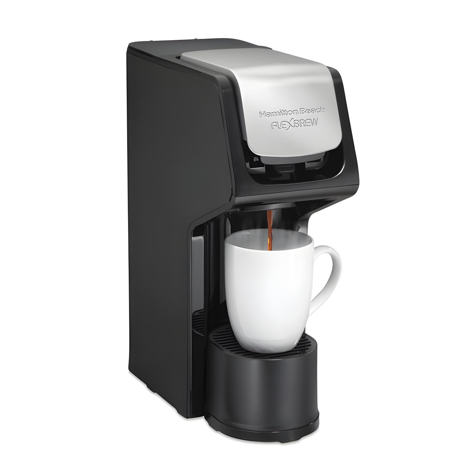 FlexBrew Black and Silver Single-Serve Coffee Maker