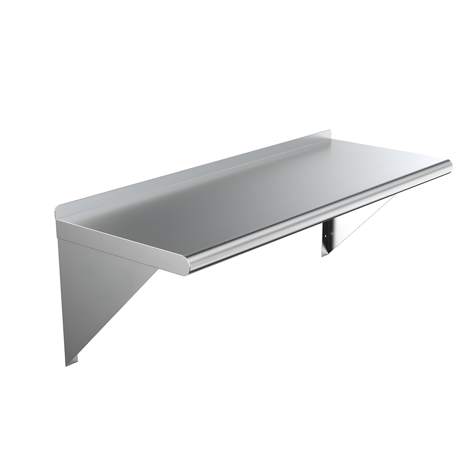 Silver 36" Stainless Steel Wall Shelf with Brackets