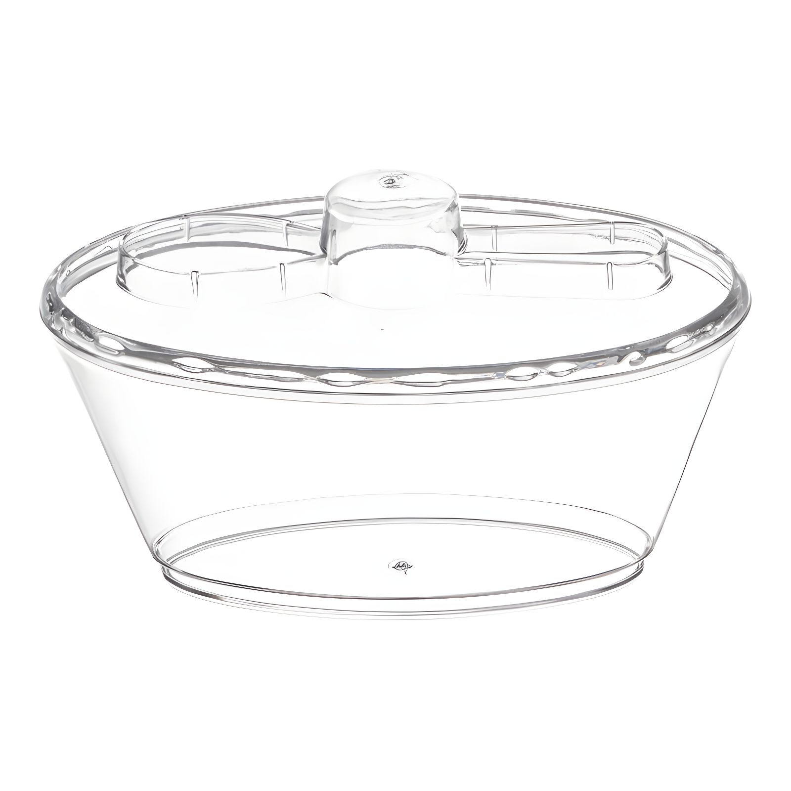 Clear Oval Plastic Mini Cup with Lid and Spoon Set