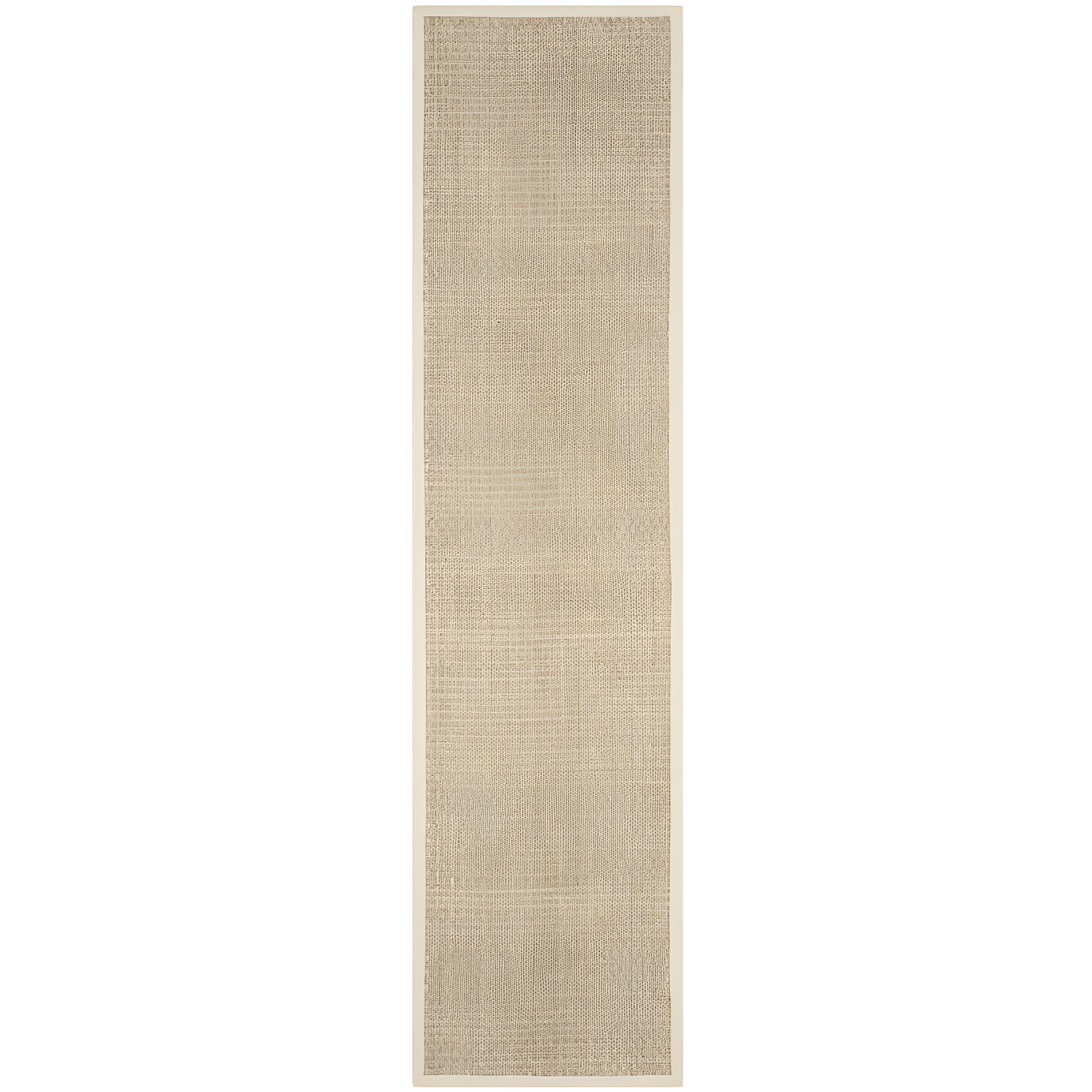 Natural Ivory Hand-Knotted Cotton and Synthetic Runner Rug