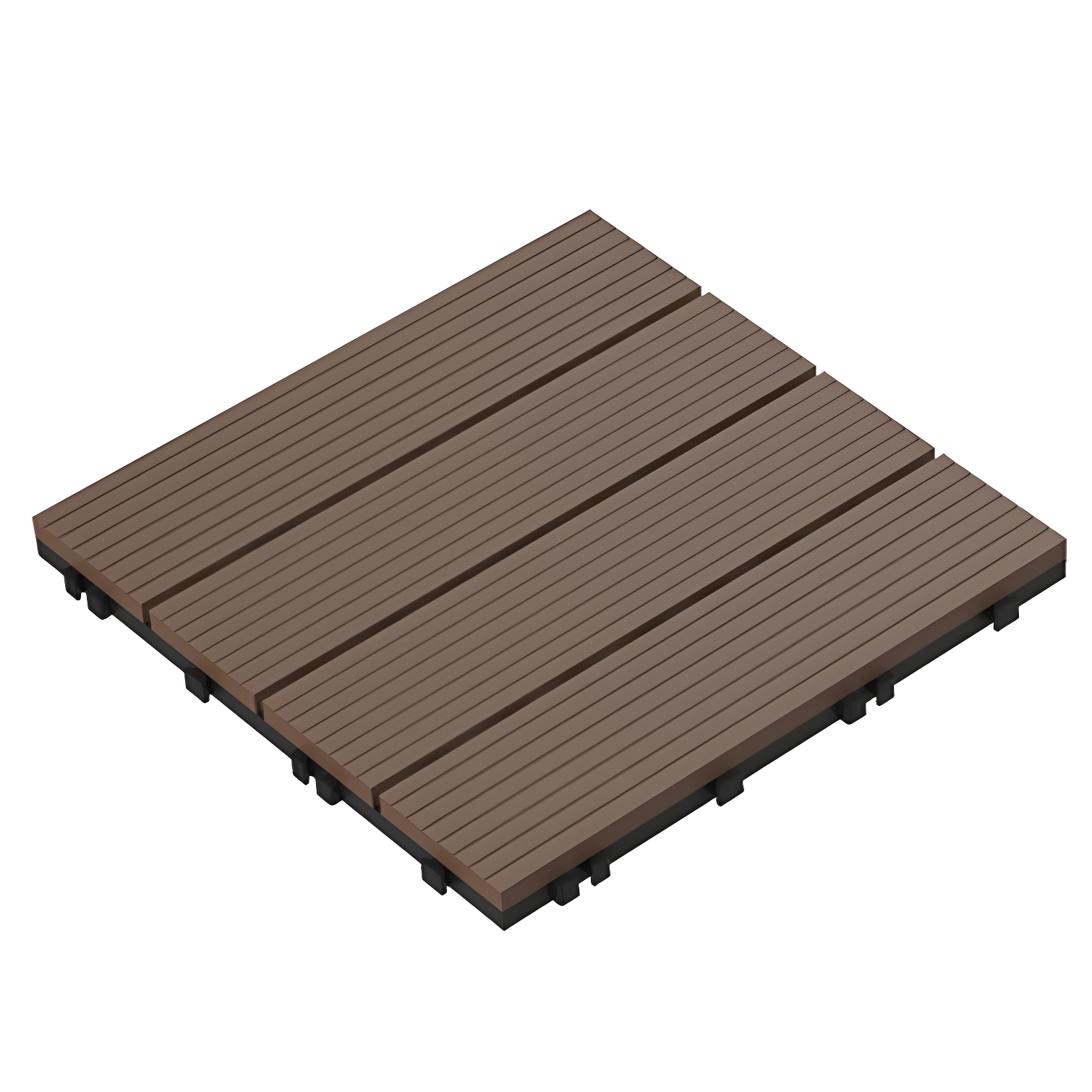 Brown Interlocking Outdoor Deck Tiles with Water Protection