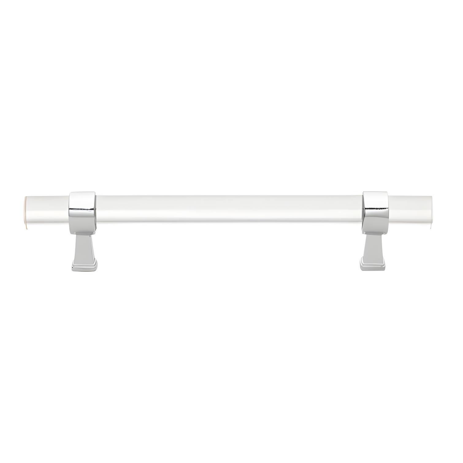 6-Inch Polished Chrome Acrylic Bar Pull with Mounting Hardware