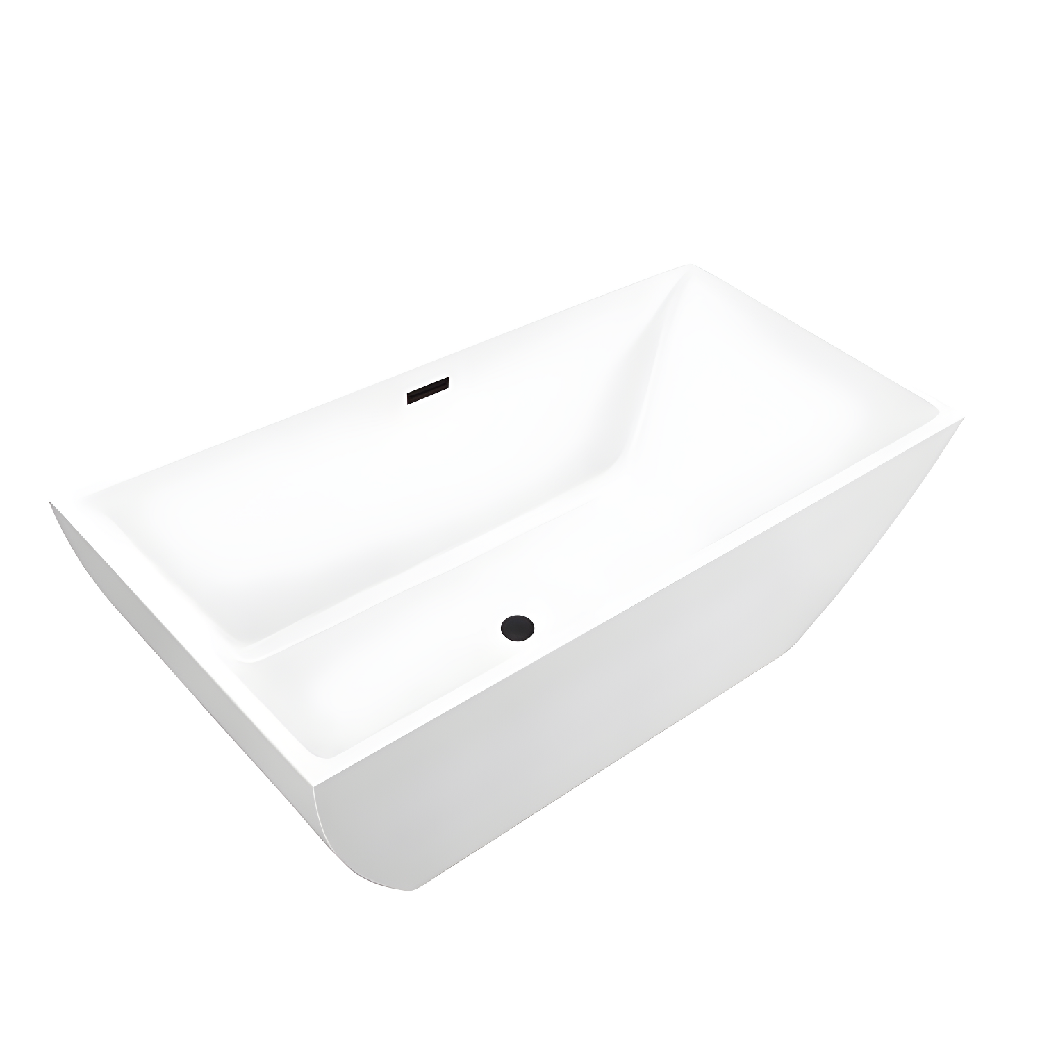 67" White Acrylic Freestanding Soaking Bathtub with Oil Rubbed Bronze Drain