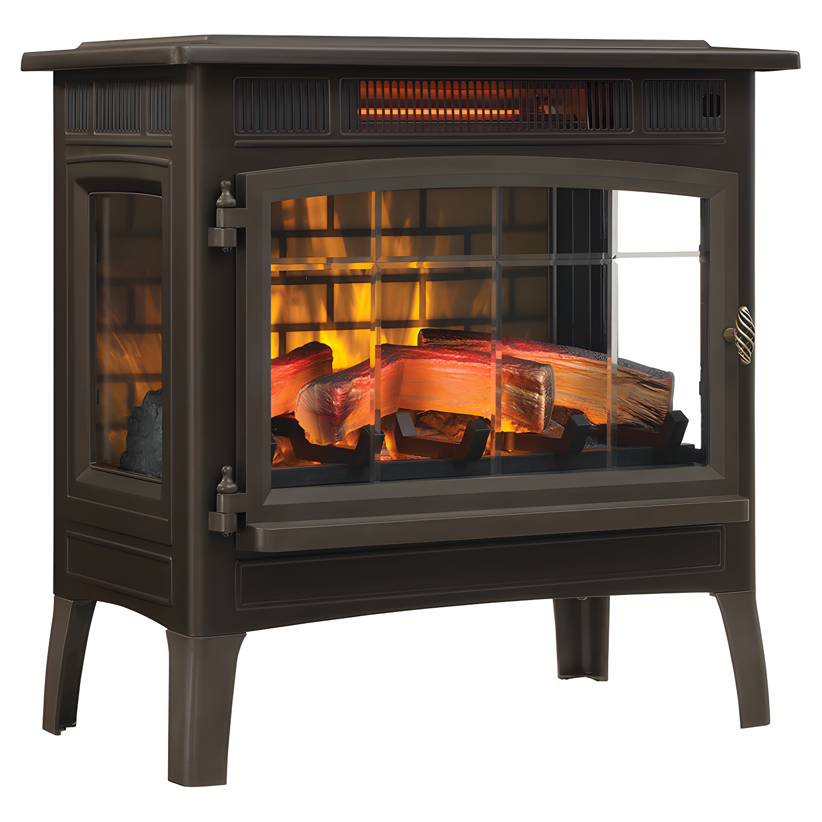 Bronze 3D Infrared Electric Freestanding Fireplace Stove