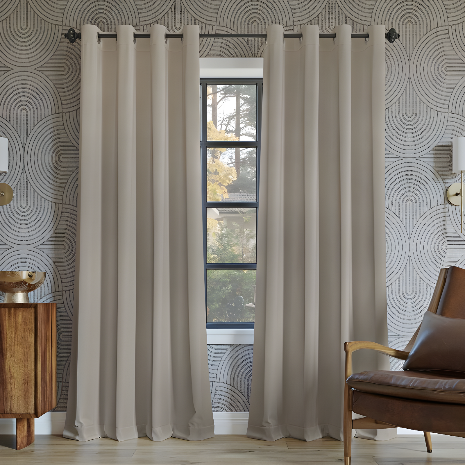 Oslo 84" Gray Blackout Grommet Curtain Panel