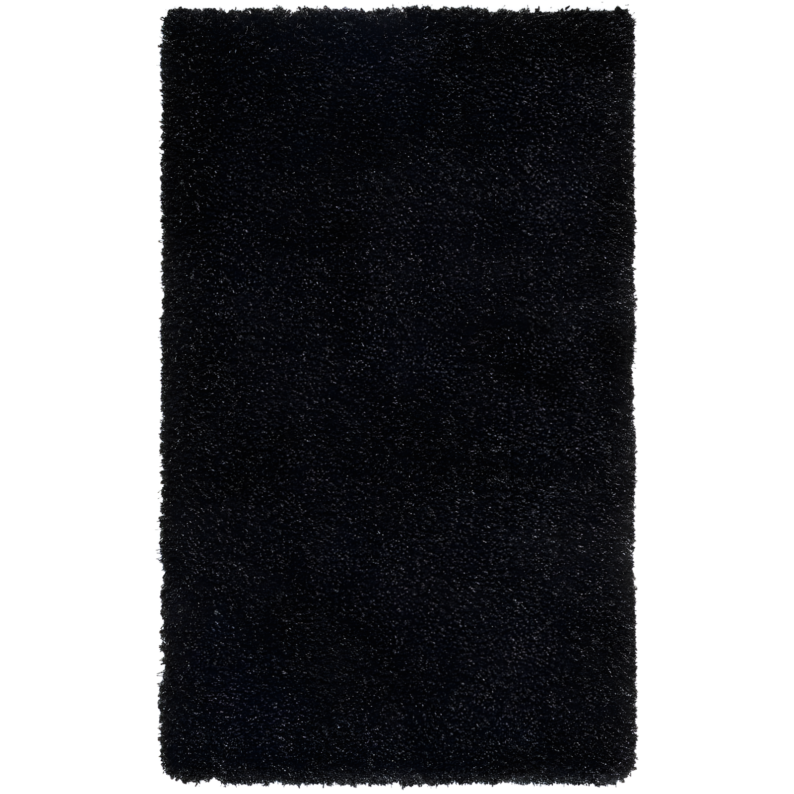 Black Synthetic Shag Area Rug, 4' x 6'