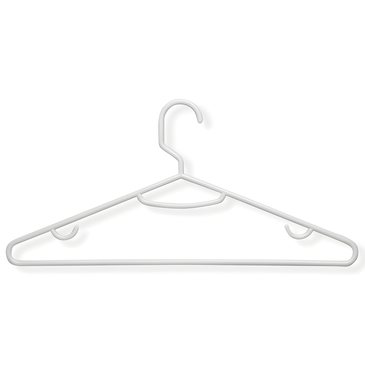 White Recycled Plastic Clothing Hanger with Accessory Hooks