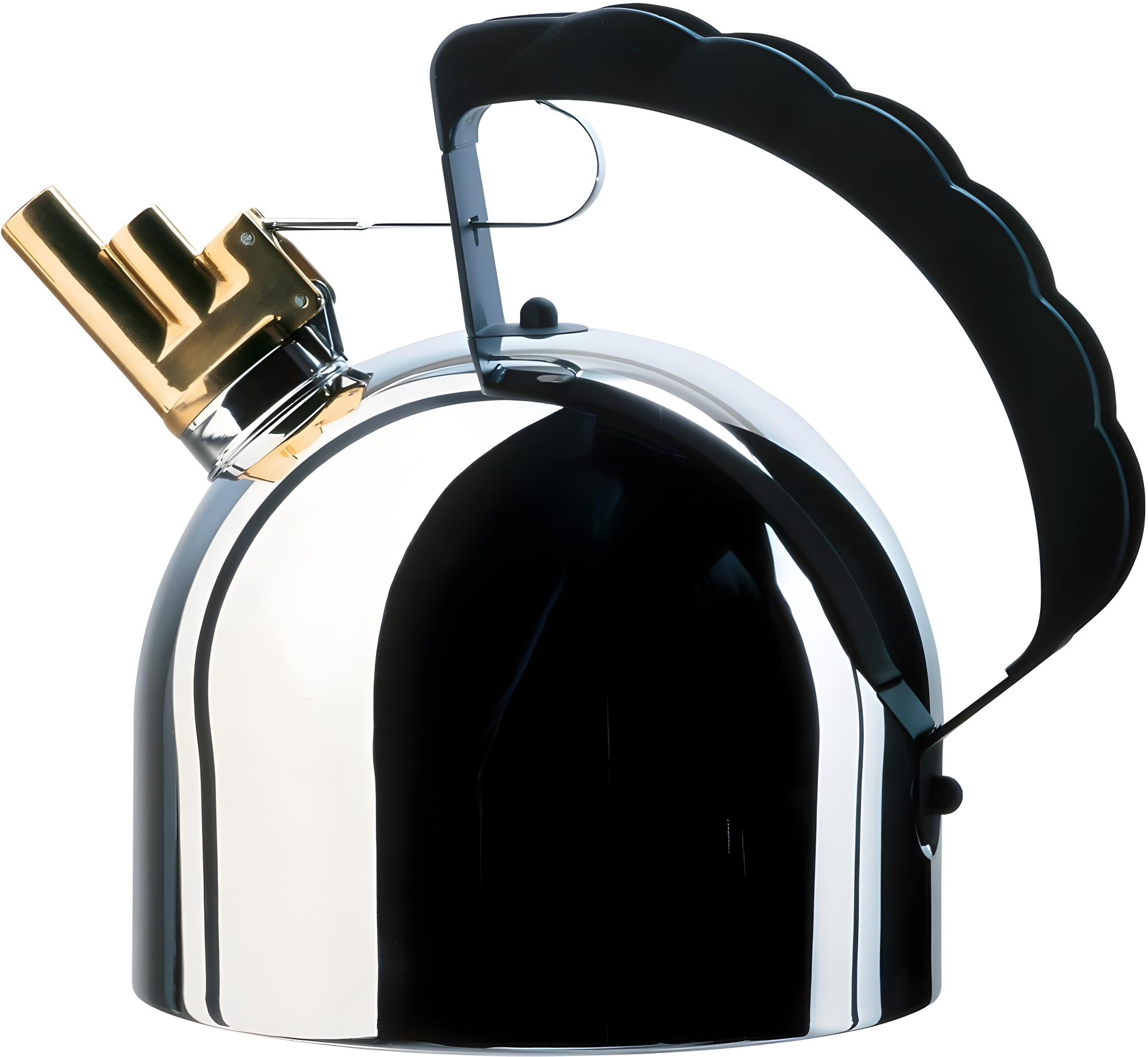 Silver Stainless Steel Whistling Tea Kettle with Brass Whistle