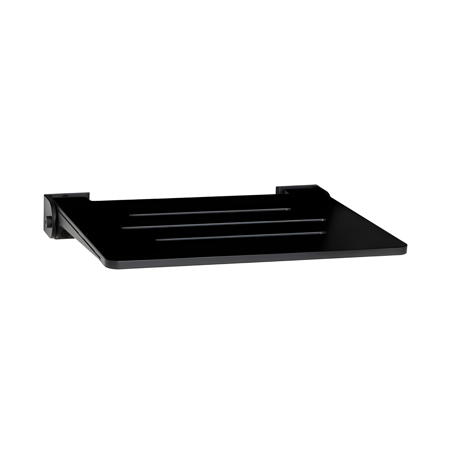 Matte Black Slimline Folding Wall Mount Shower Bench Seat