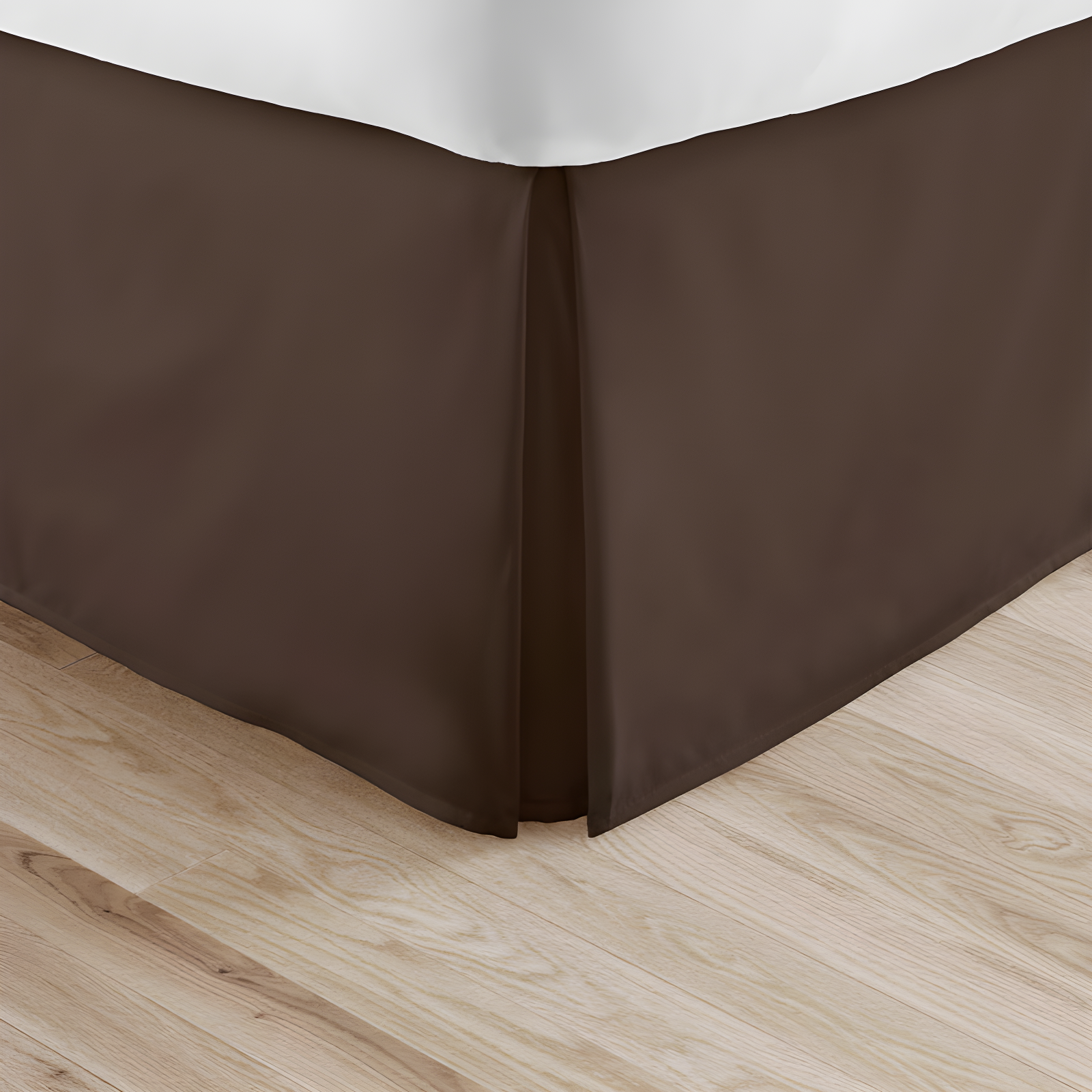 Chocolate Pleated Microfiber Bed Skirt, Twin XL