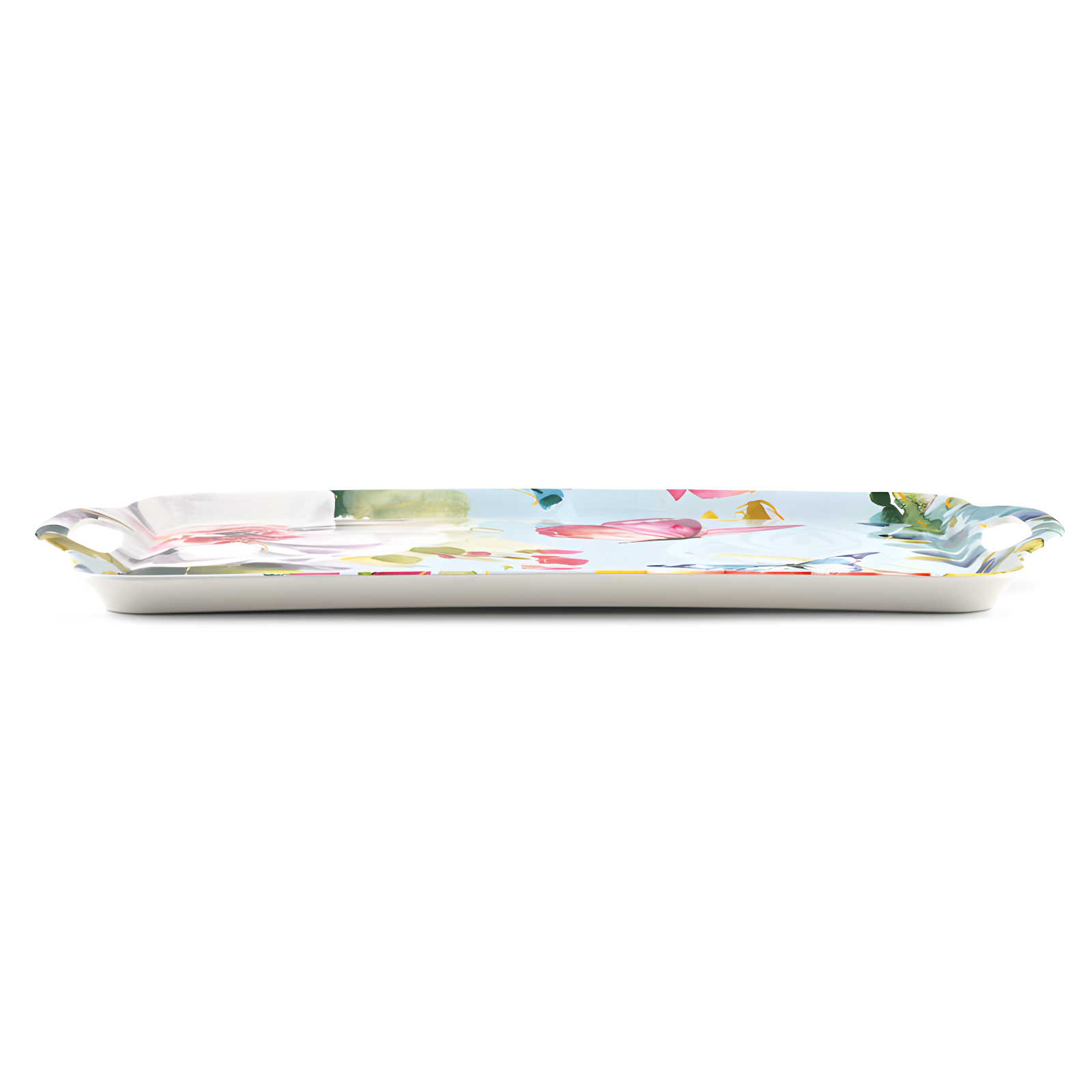 Colorful Breeze Multicolor Melamine Handled Serving Tray