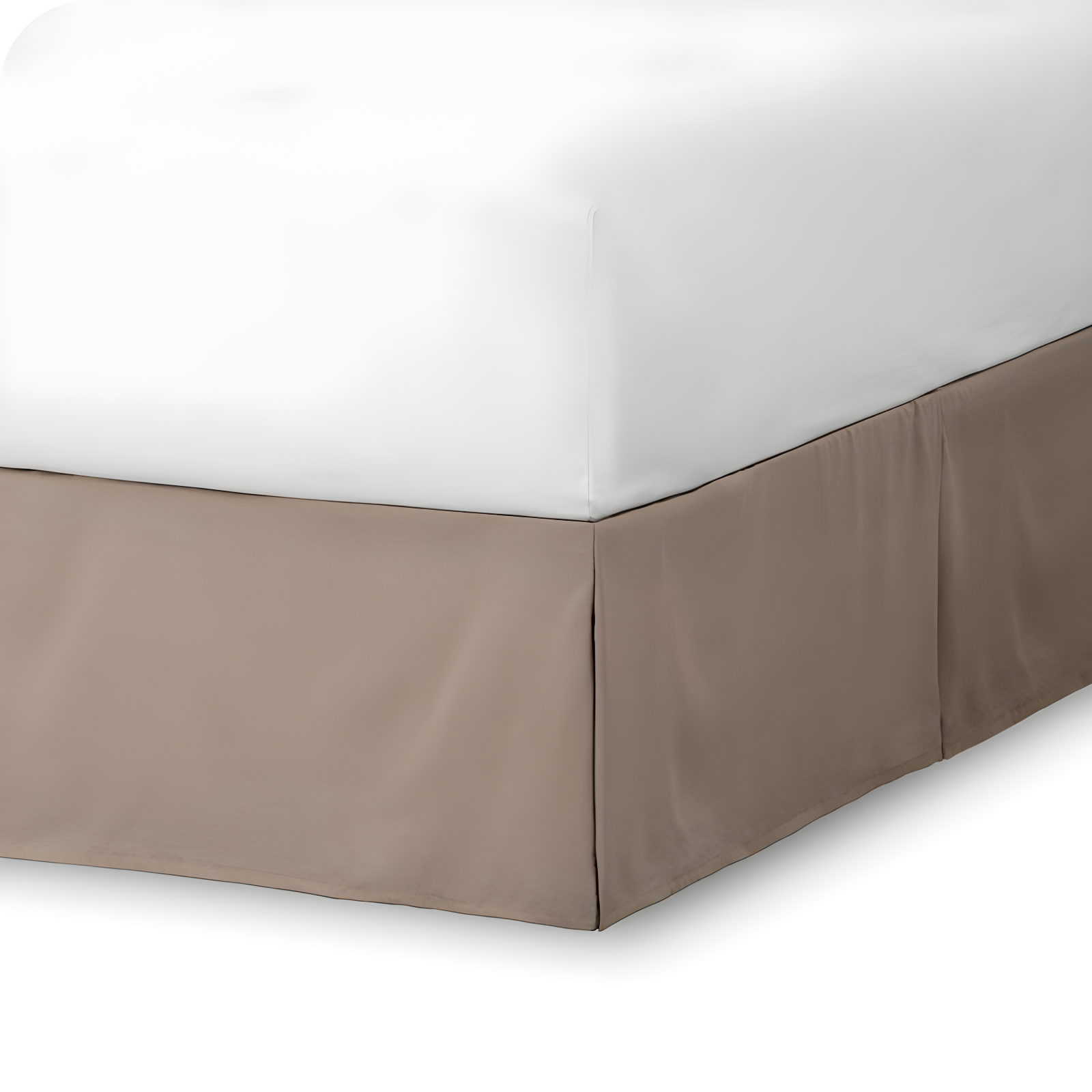 Taupe Twin XL Microfiber Pleated Bed Skirt with 15-Inch Drop