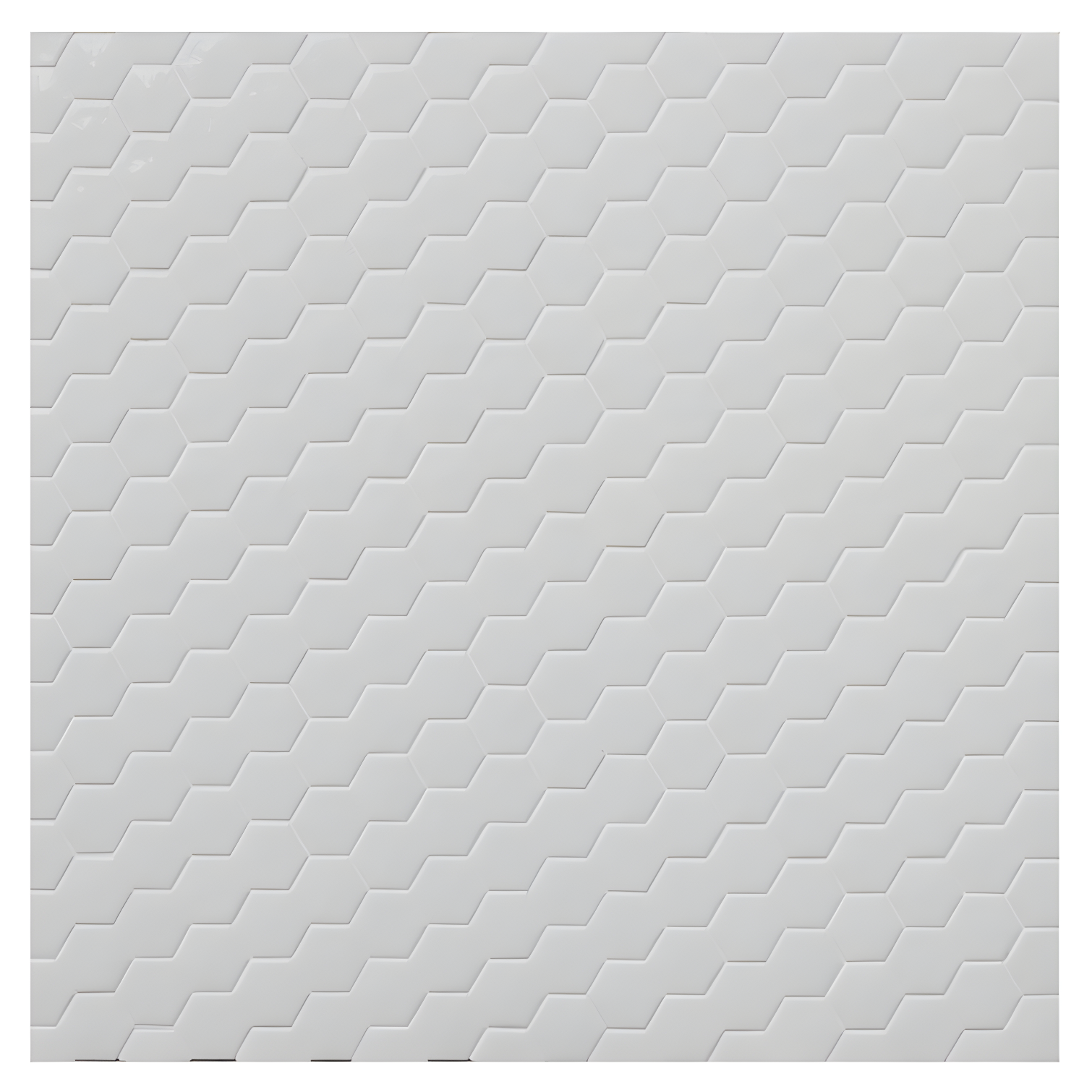 Blanco White Polished Glass Hexagon Mosaic Tile 11x13