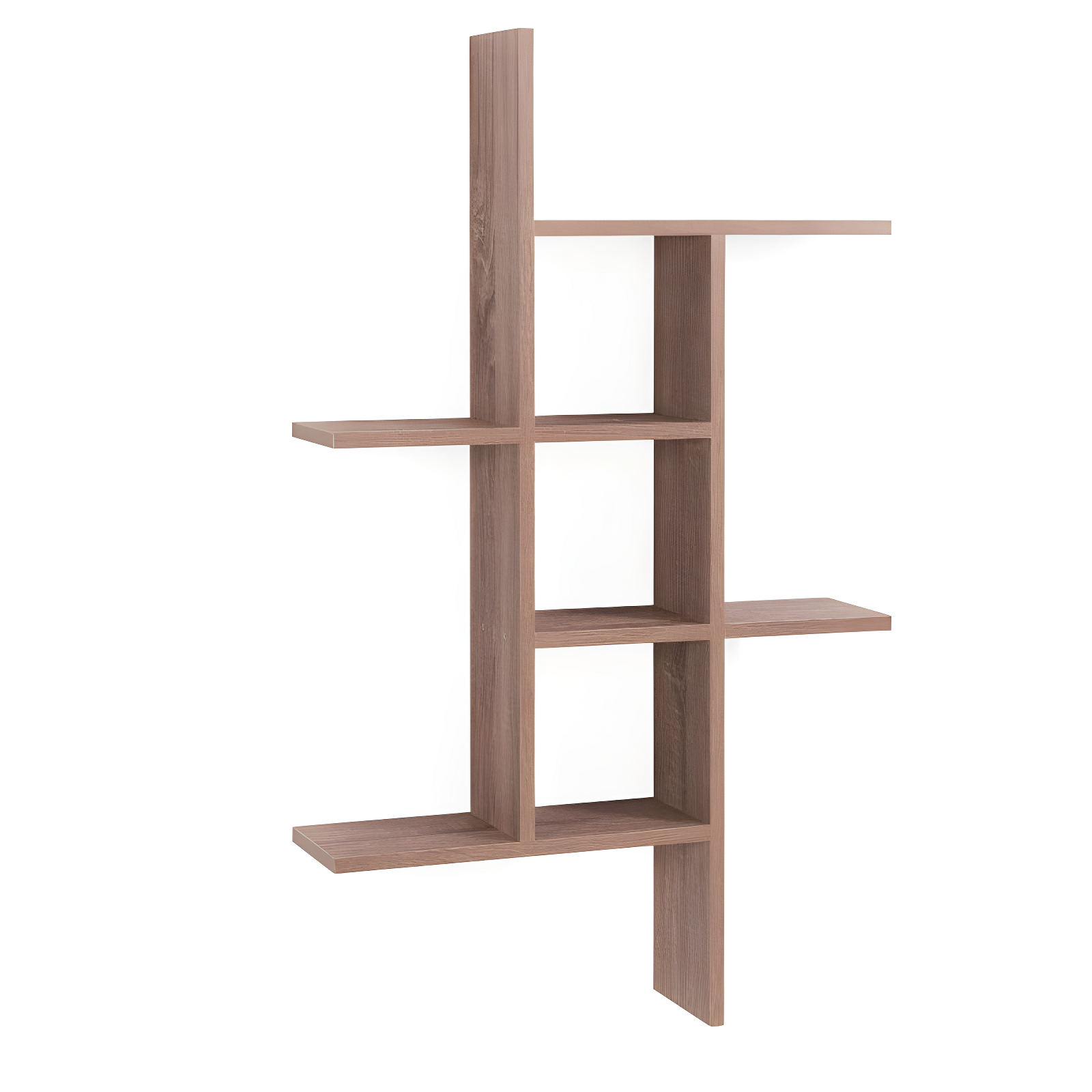 Weathered Oak Modern Cantilever Wall Shelf, 35"x5"x8"