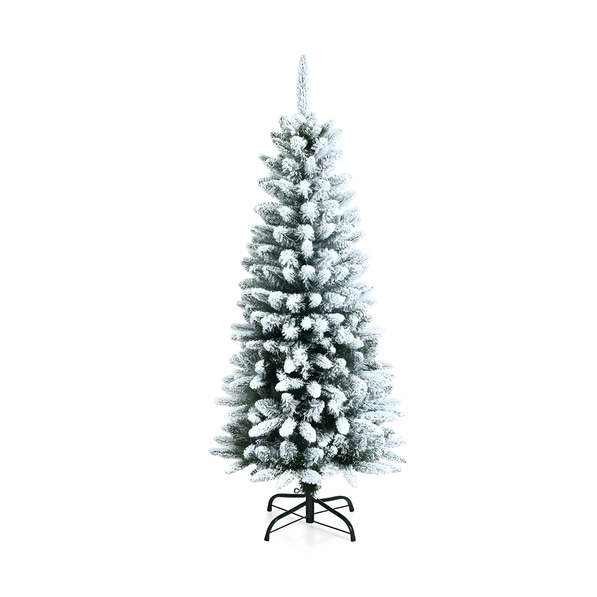 Snow-Flocked 4.5 Ft White PVC and PE Christmas Pencil Tree