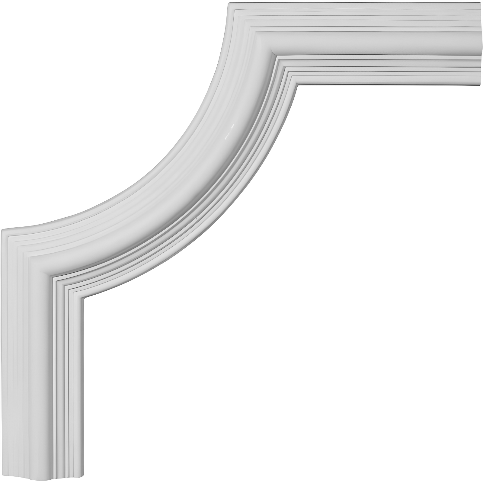 White High Density Urethane Crown Moulding Corner