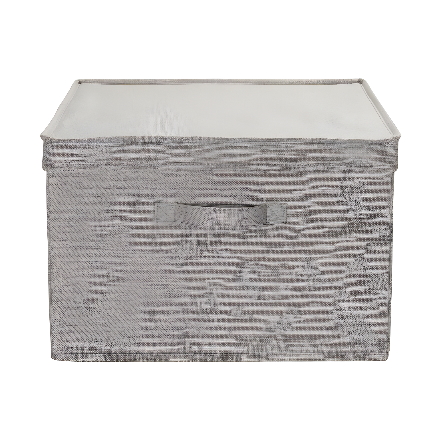 Luxe Poly Linen Jumbo Storage Bin with Reinforced Bottom, Gray