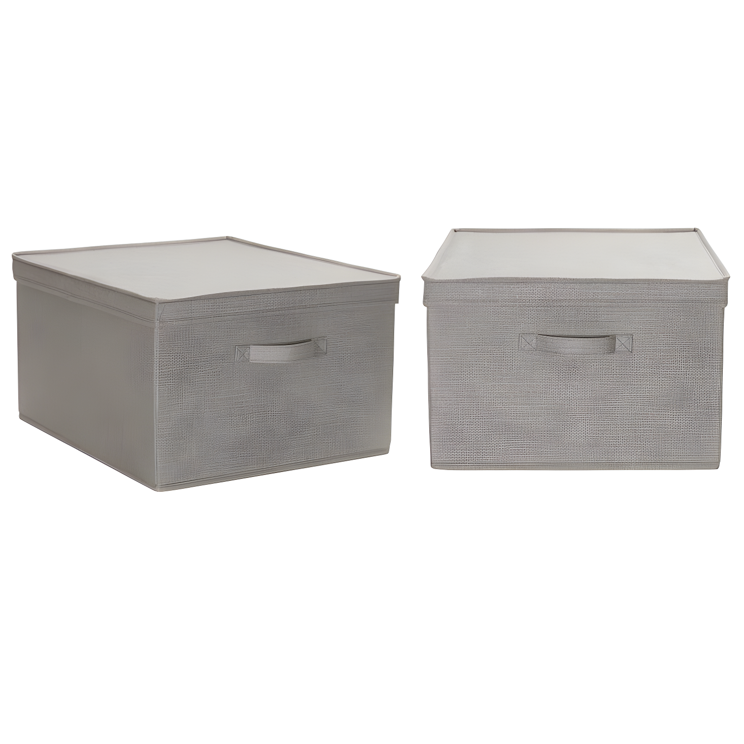 Luxe Poly Linen Jumbo Storage Bin with Reinforced Bottom, Gray