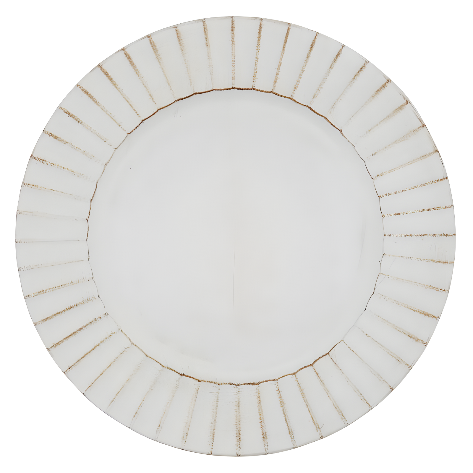 Ivory Ruffled 13'' Round Plastic Charger Plates, Set of 4