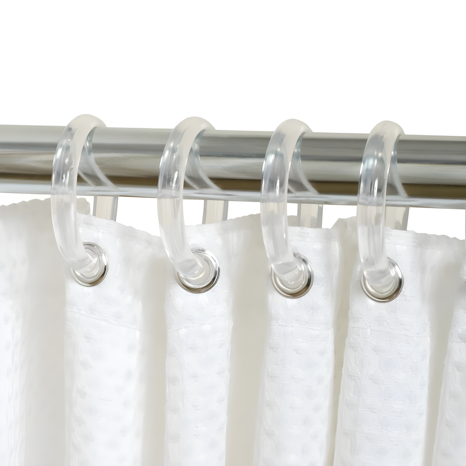 Clear Plastic Shower Curtain Rings 12-Pack