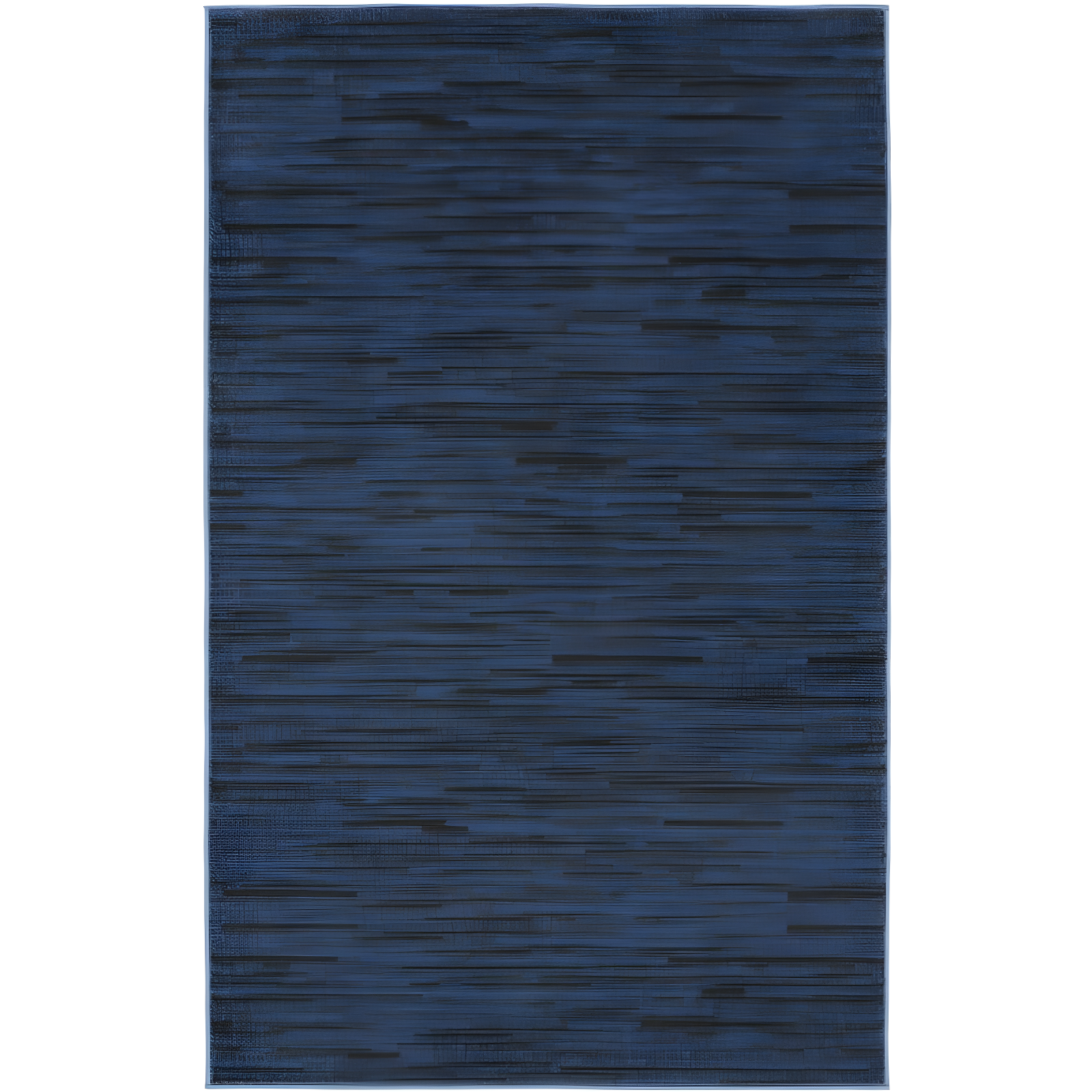 Midnight Blue Synthetic Rectangular 3' x 5' Easy-Care Rug