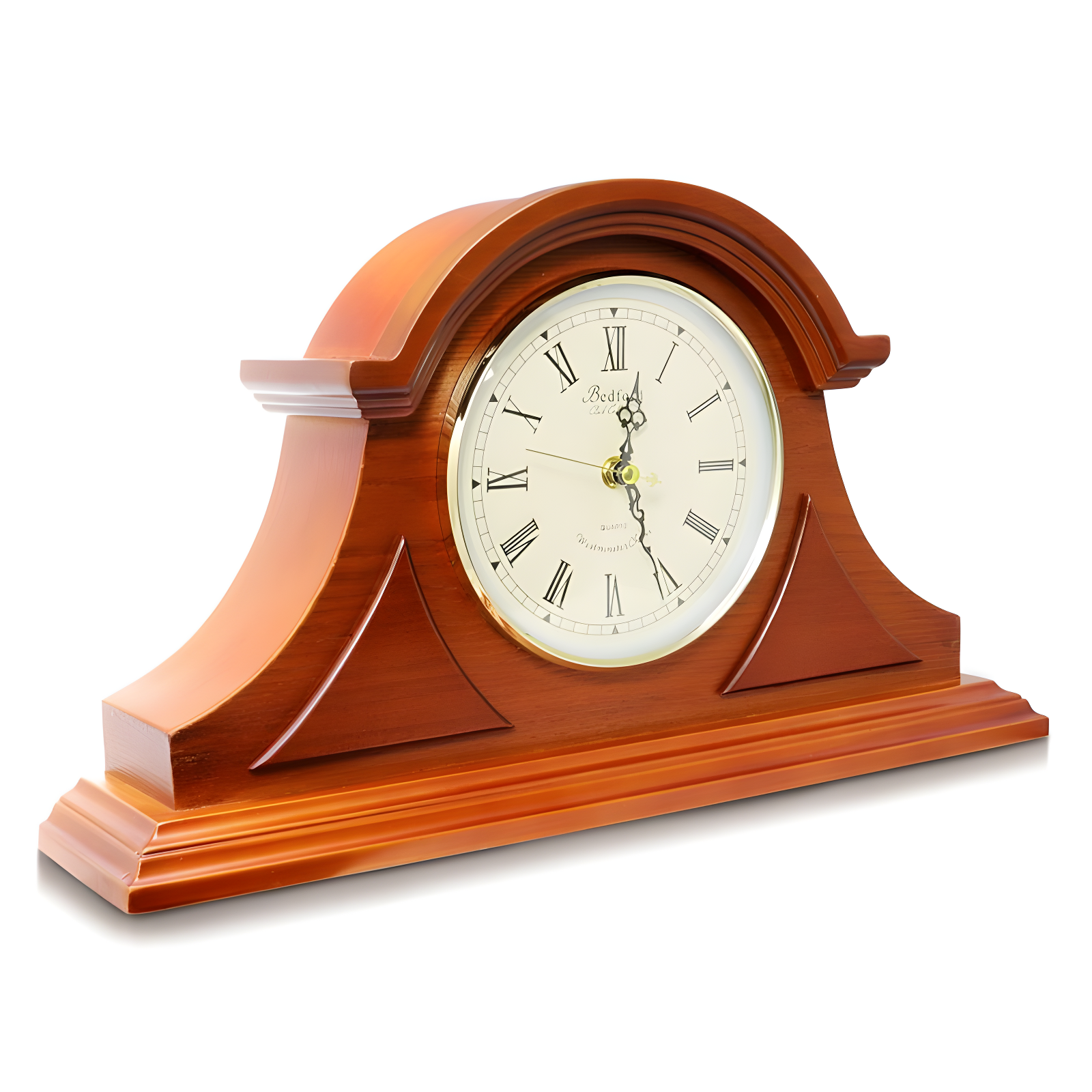 Mahogany Cherry Wood Mantel Clock with Chimes