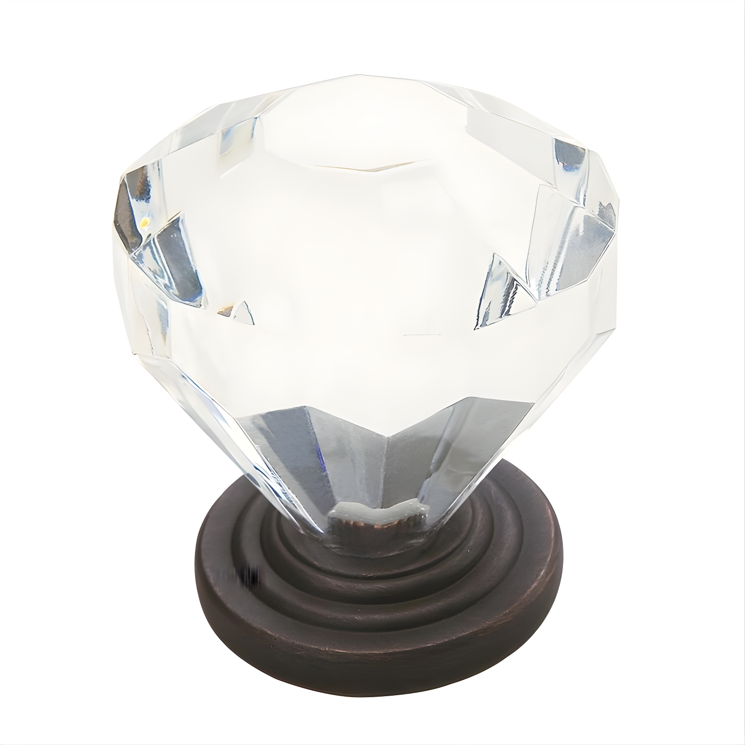 Oil Rubbed Bronze and Crystal Round Cabinet Knob